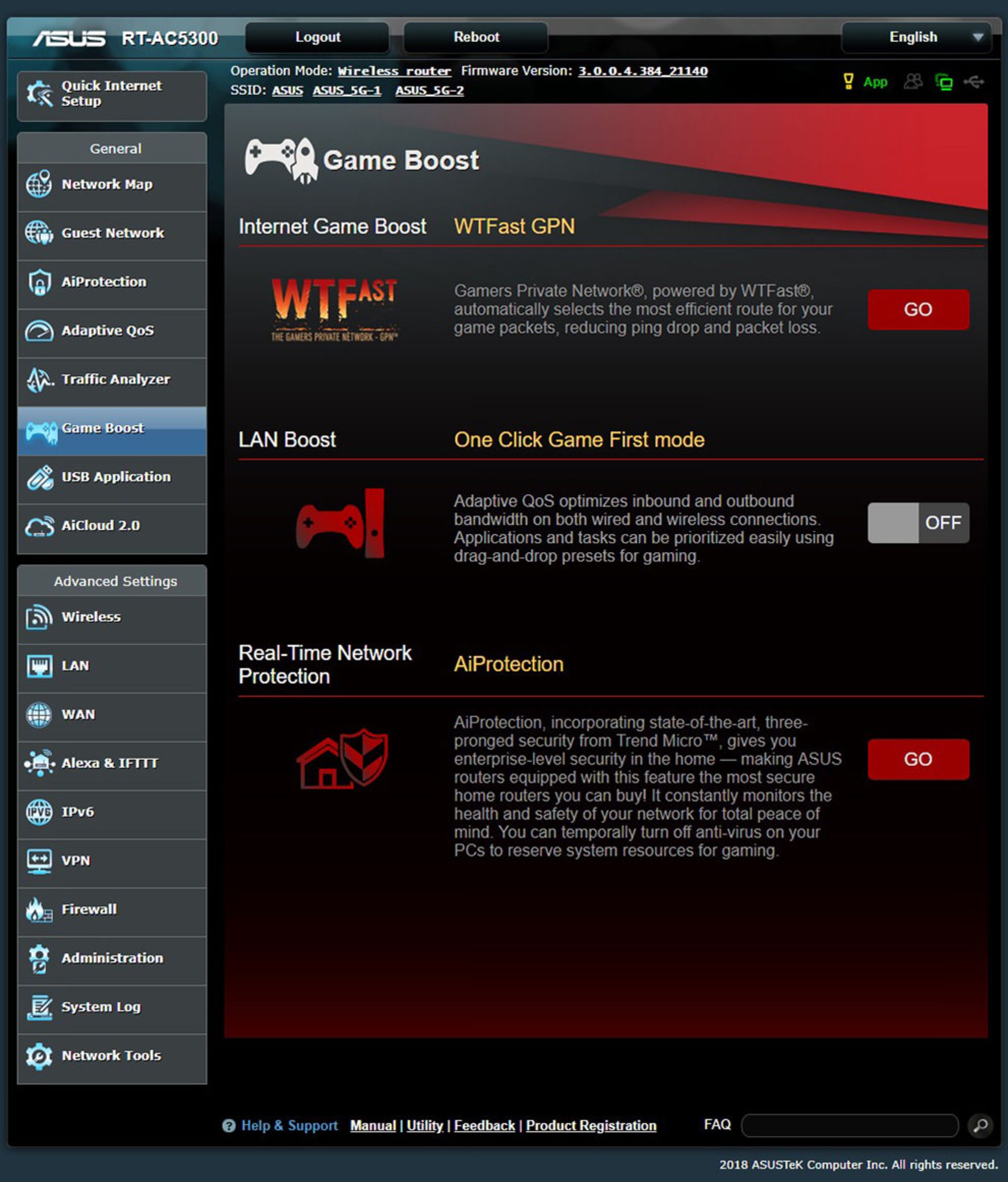 رابط کاربری ایسوس AC-5300