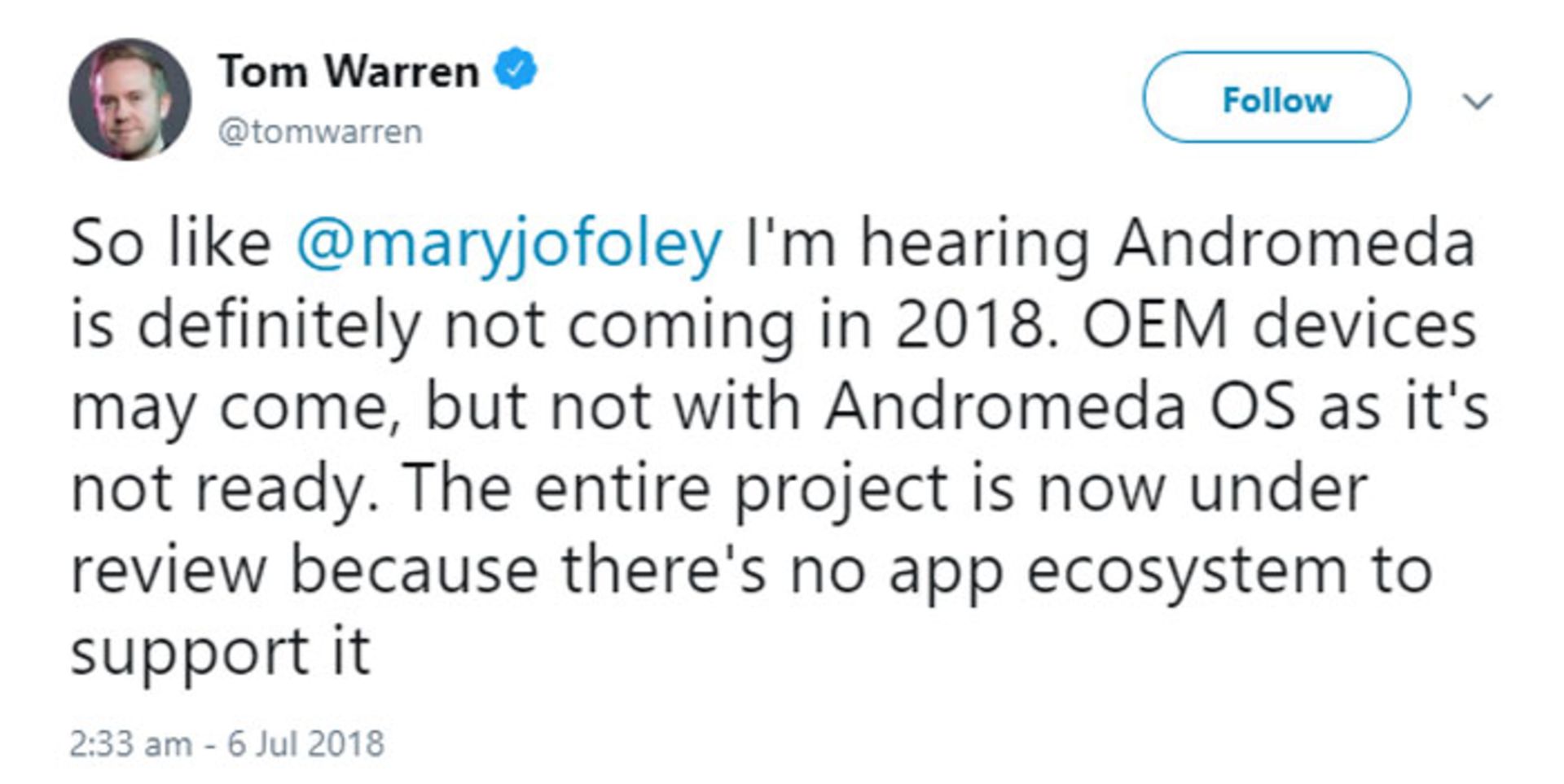 توییت درباره اندرومدا