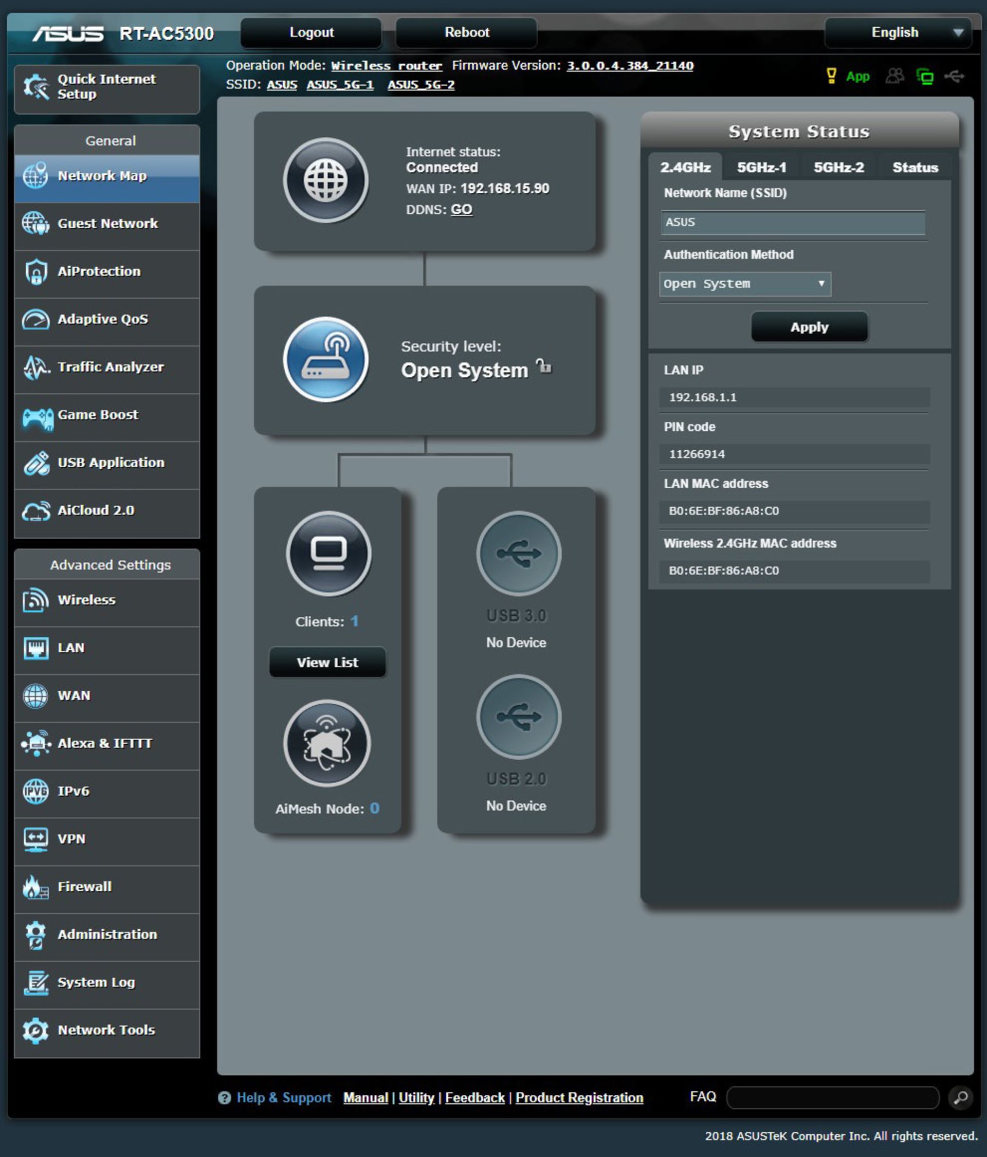 رابط کاربری ایسوس AC-5300