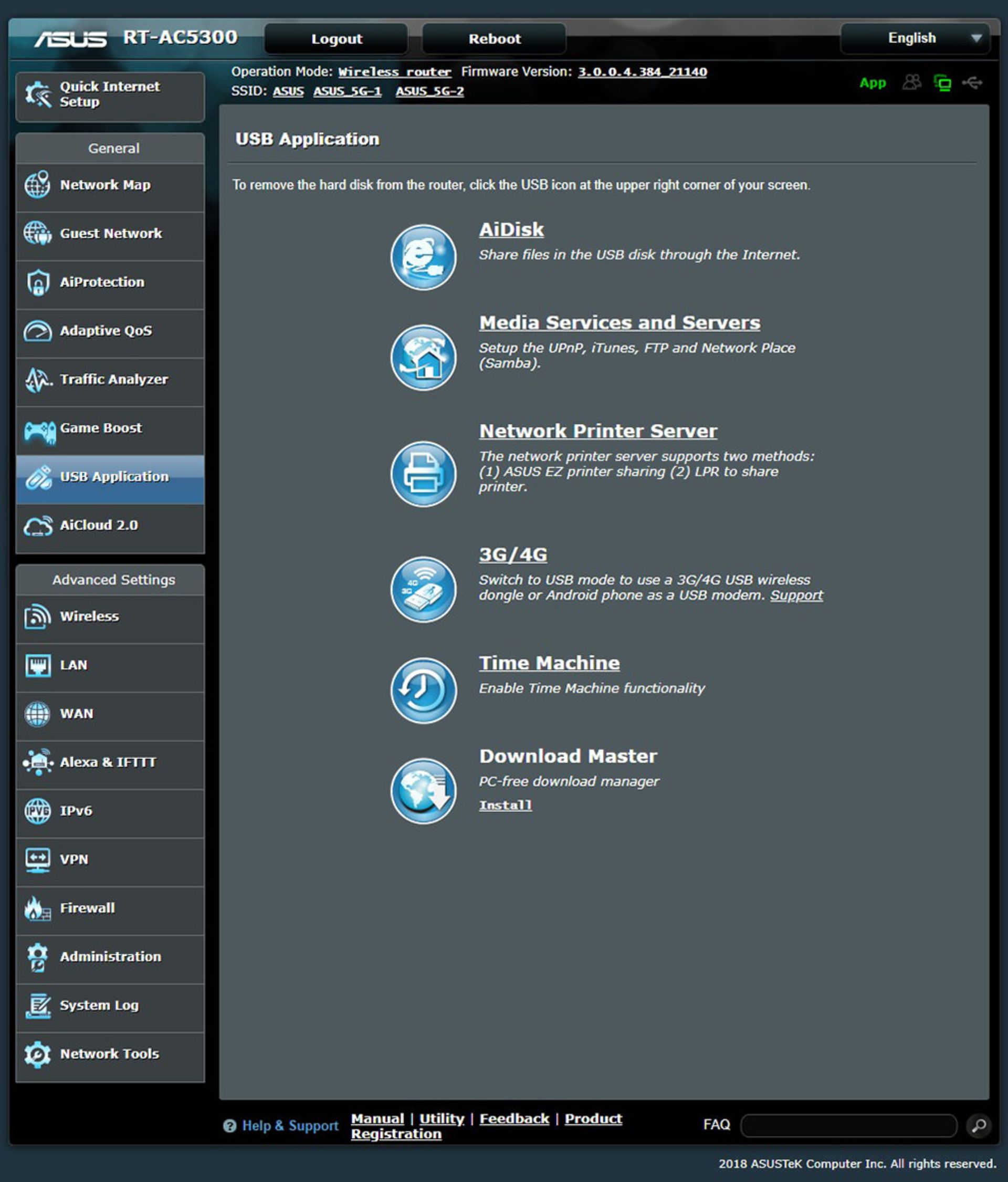رابط کاربری ایسوس AC-5300