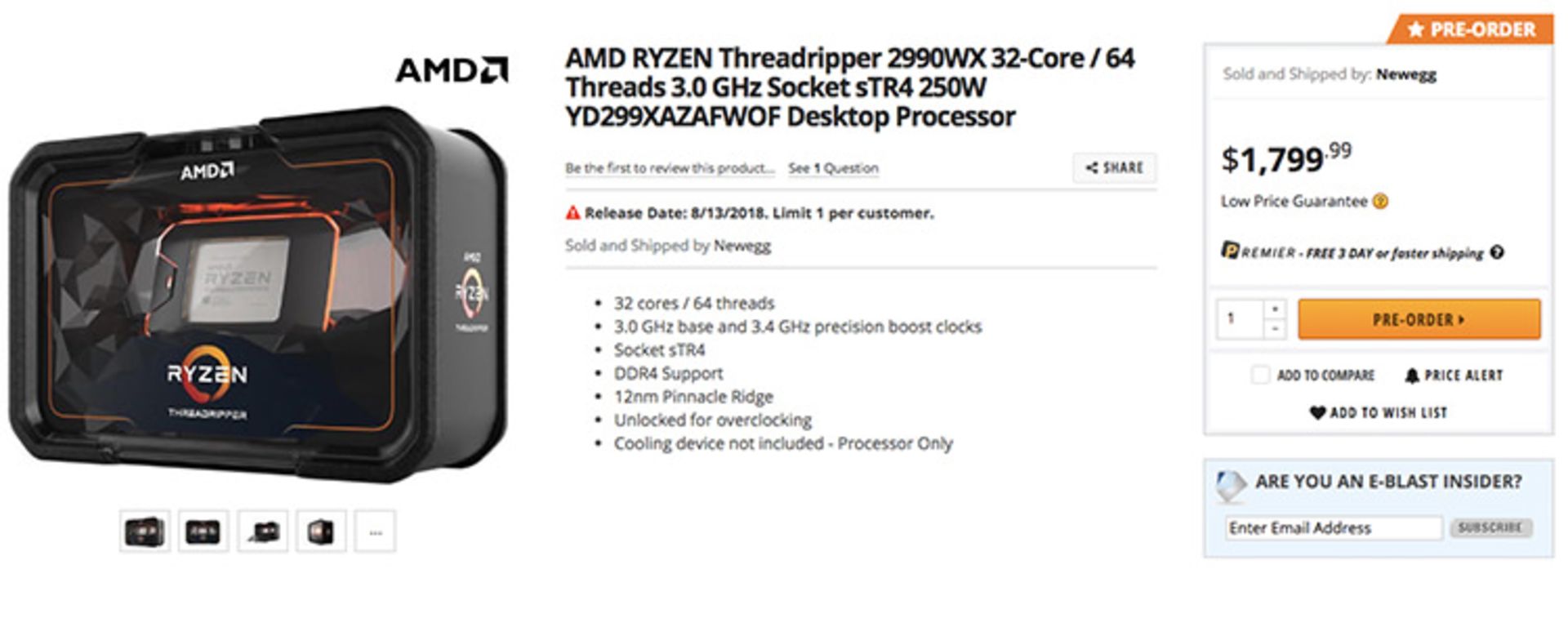 پردازنده 2990WX ساخت AMD