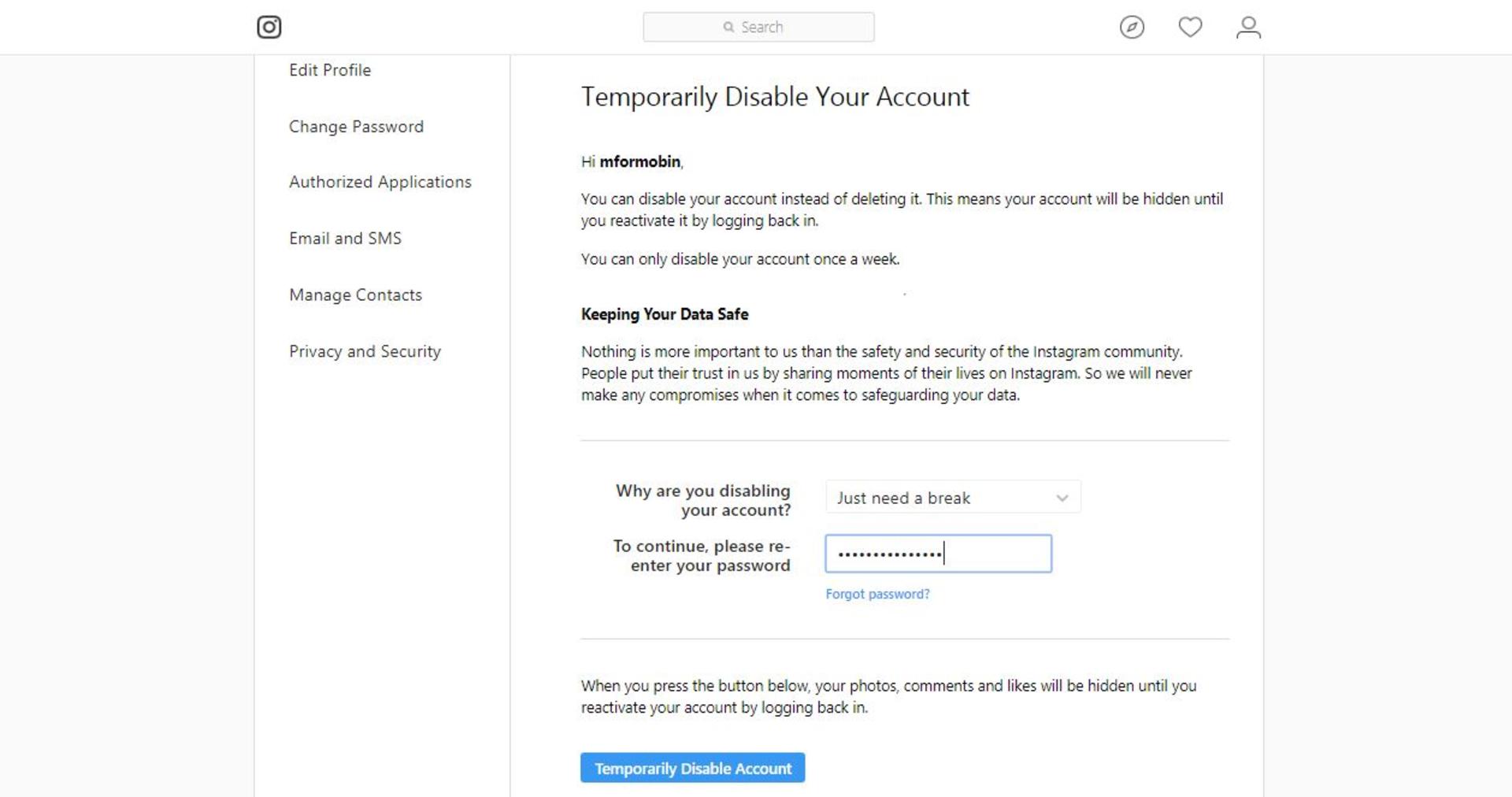 حذف اینستاگرام / Instagram Deleting
