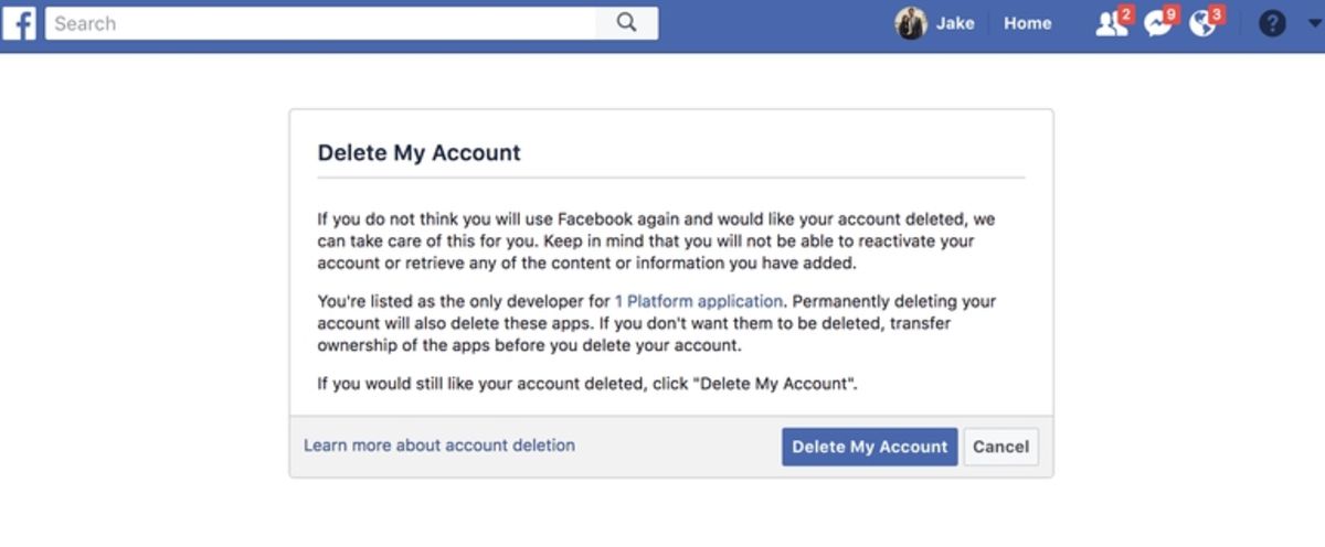 حذف فیسبوک / Facebook Deleting