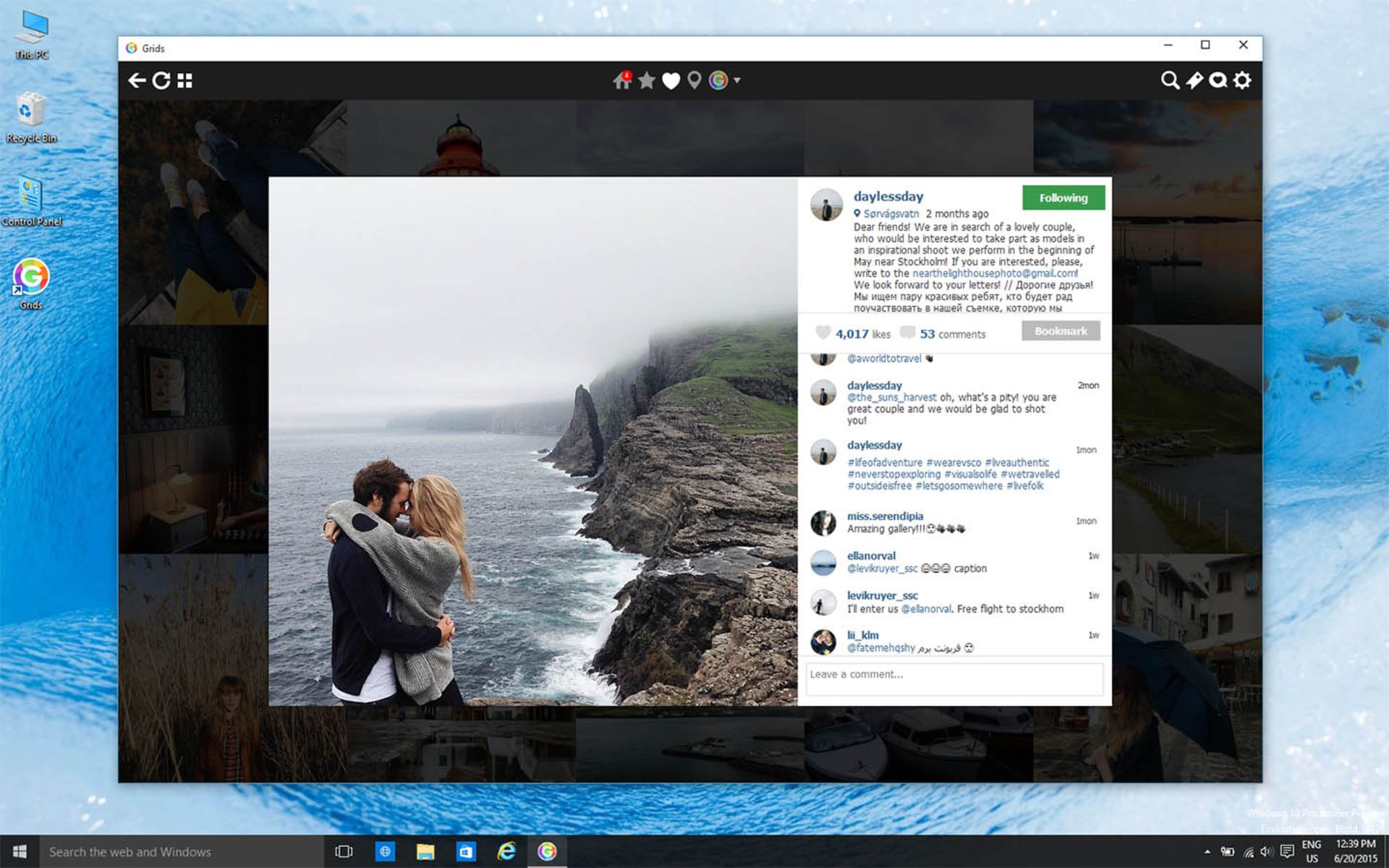 Windows Instagram App