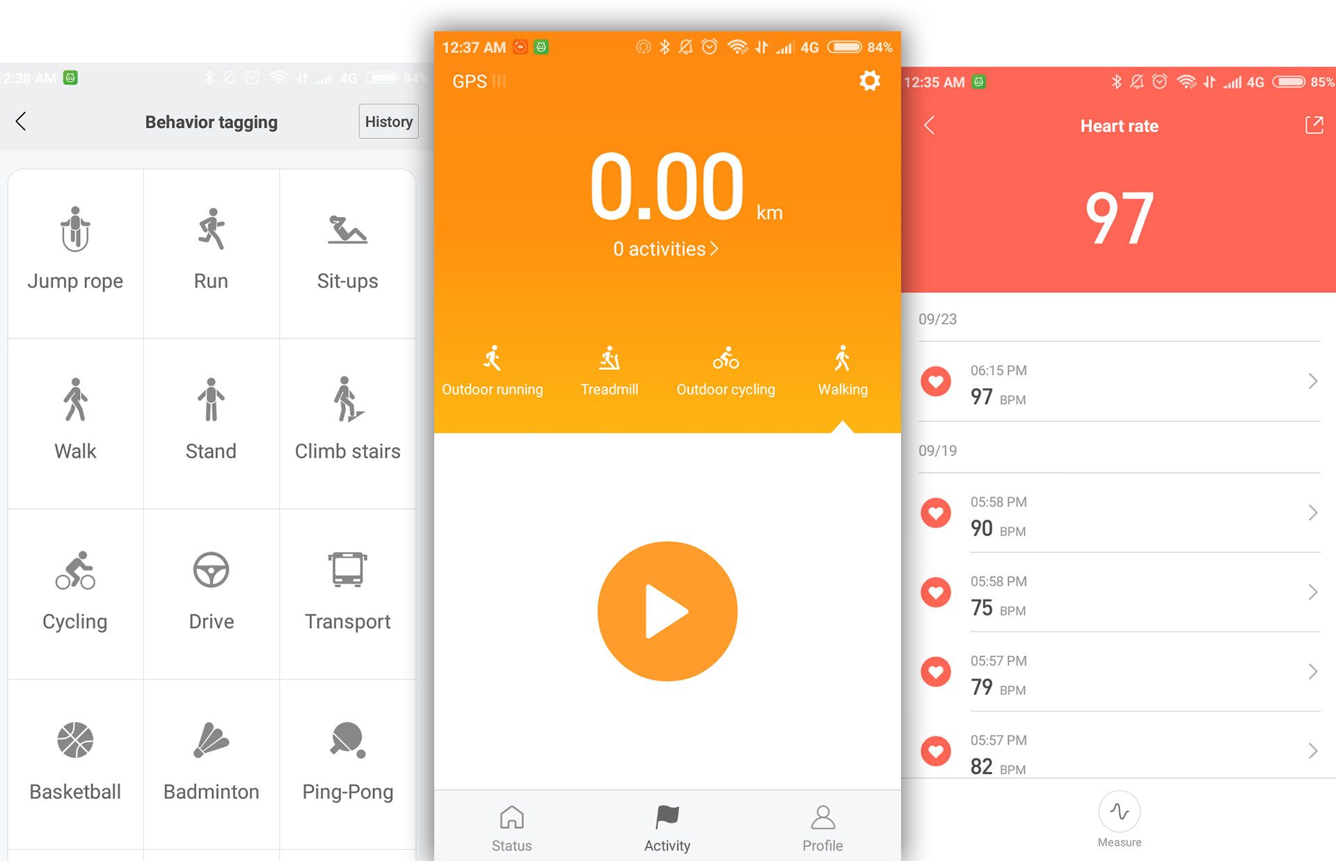 رابط کاربری اپلیکیشن می فیت