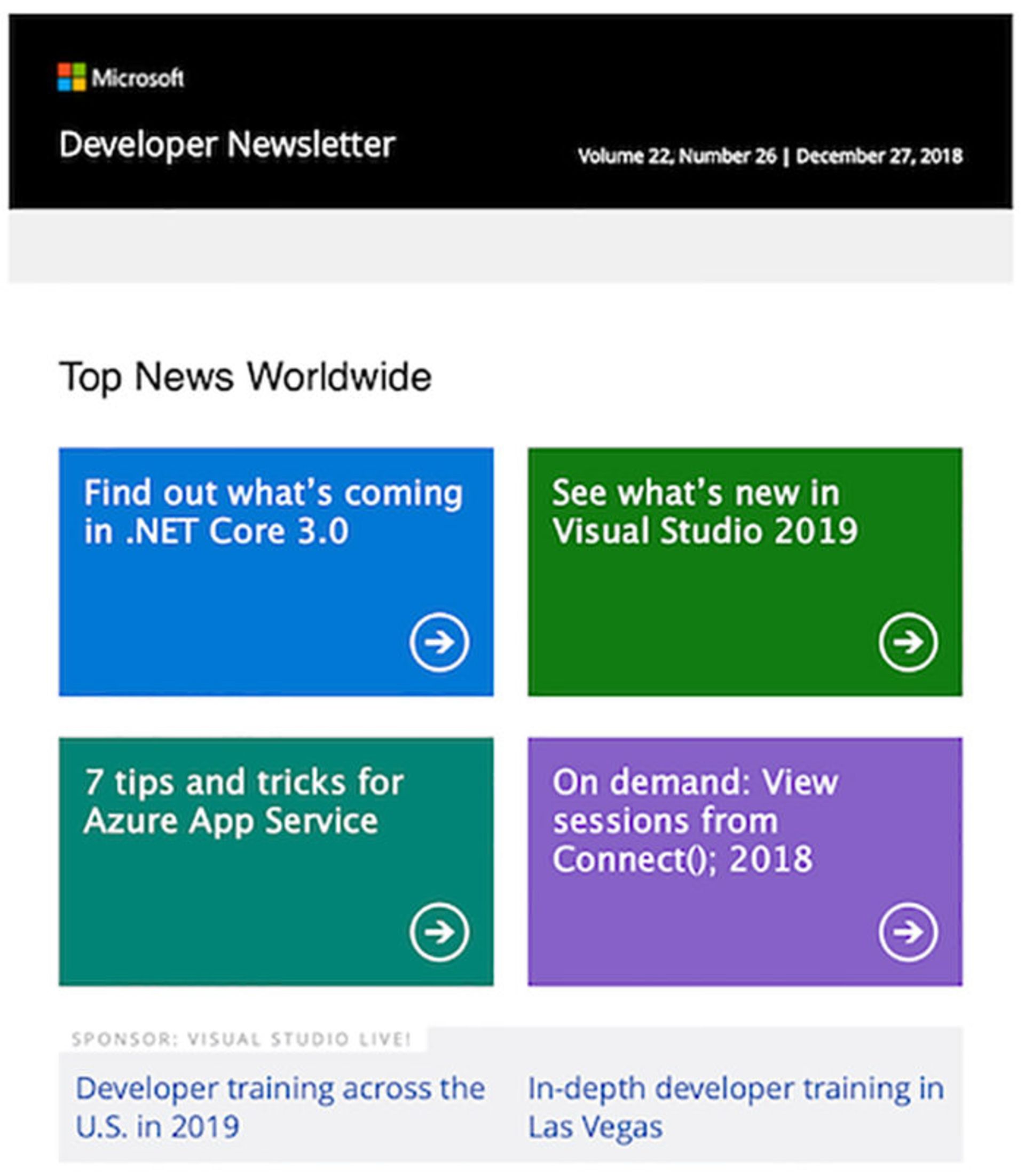 microsoft development newsletter