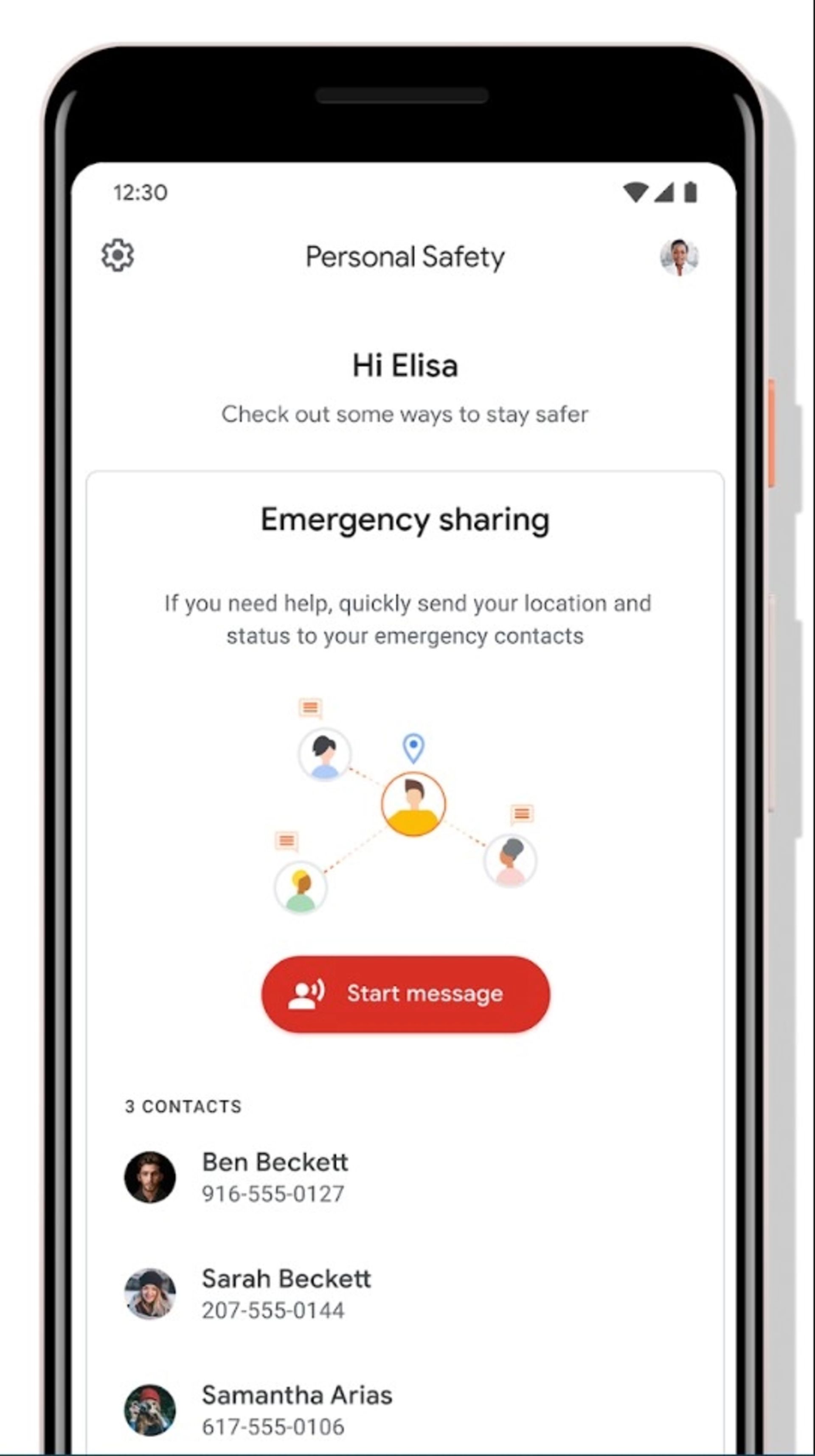 اپلیکیشن Personal Safety پیکسل 4 گوگل