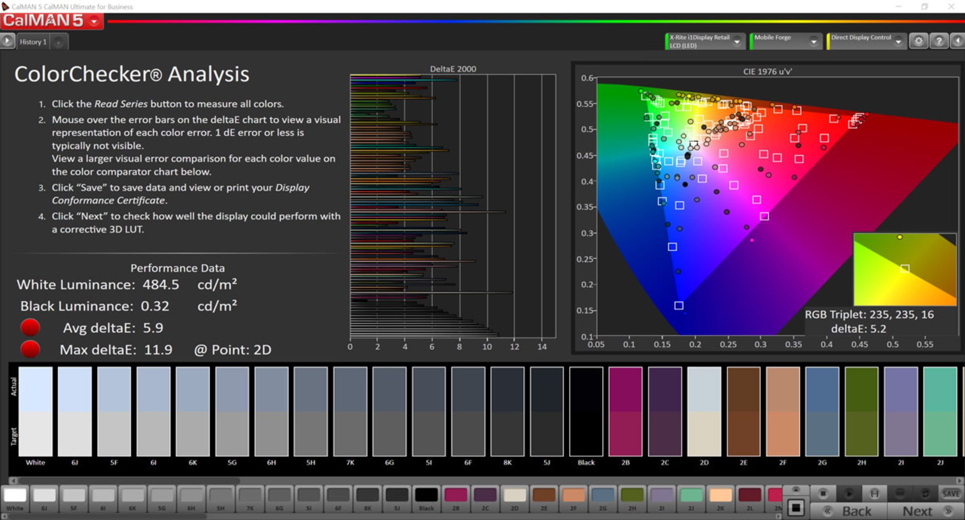 مرجع متخصصين ايران دقت رنگ در حالت Automatic و فضاي رنگي sRGB - ردمي نوت ۸