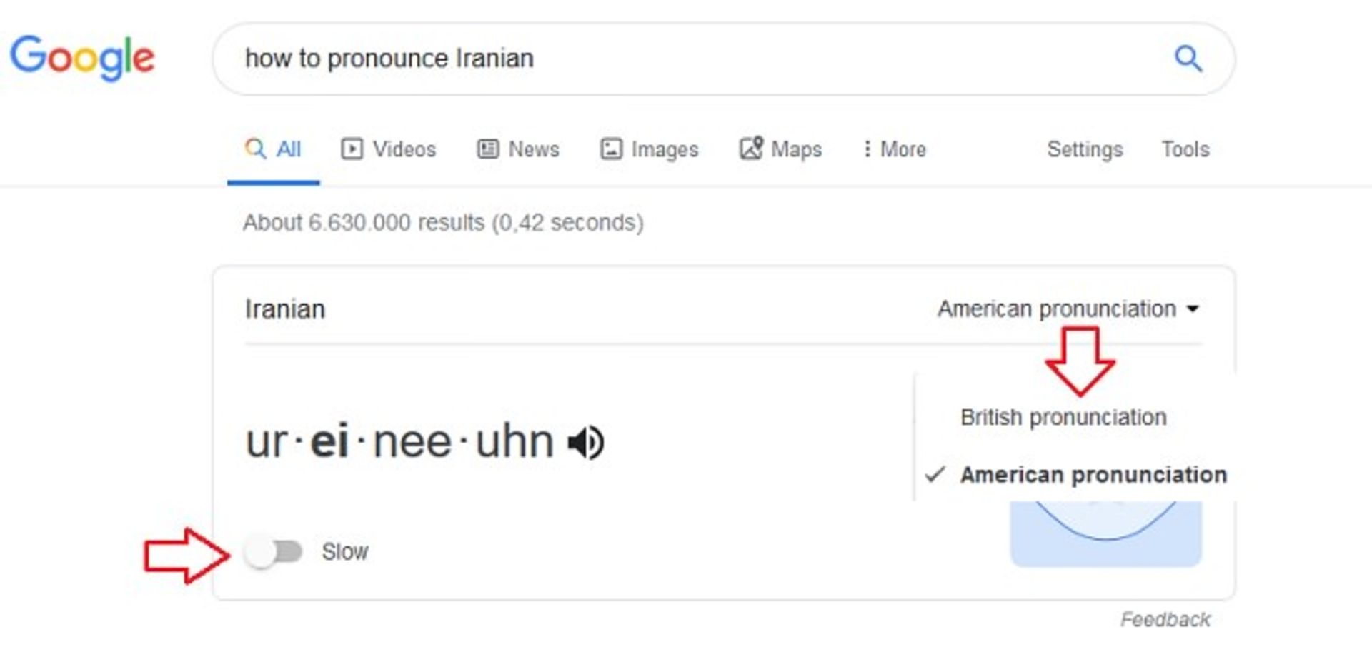 سرویس تلفظ گوگل / google pronounce
