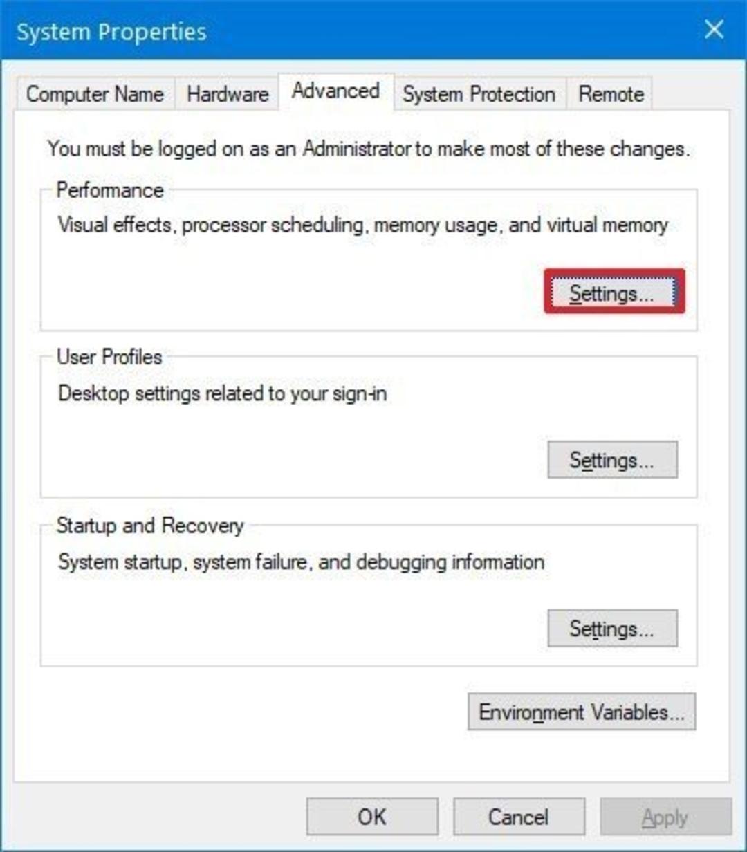 Windows 10 Setting