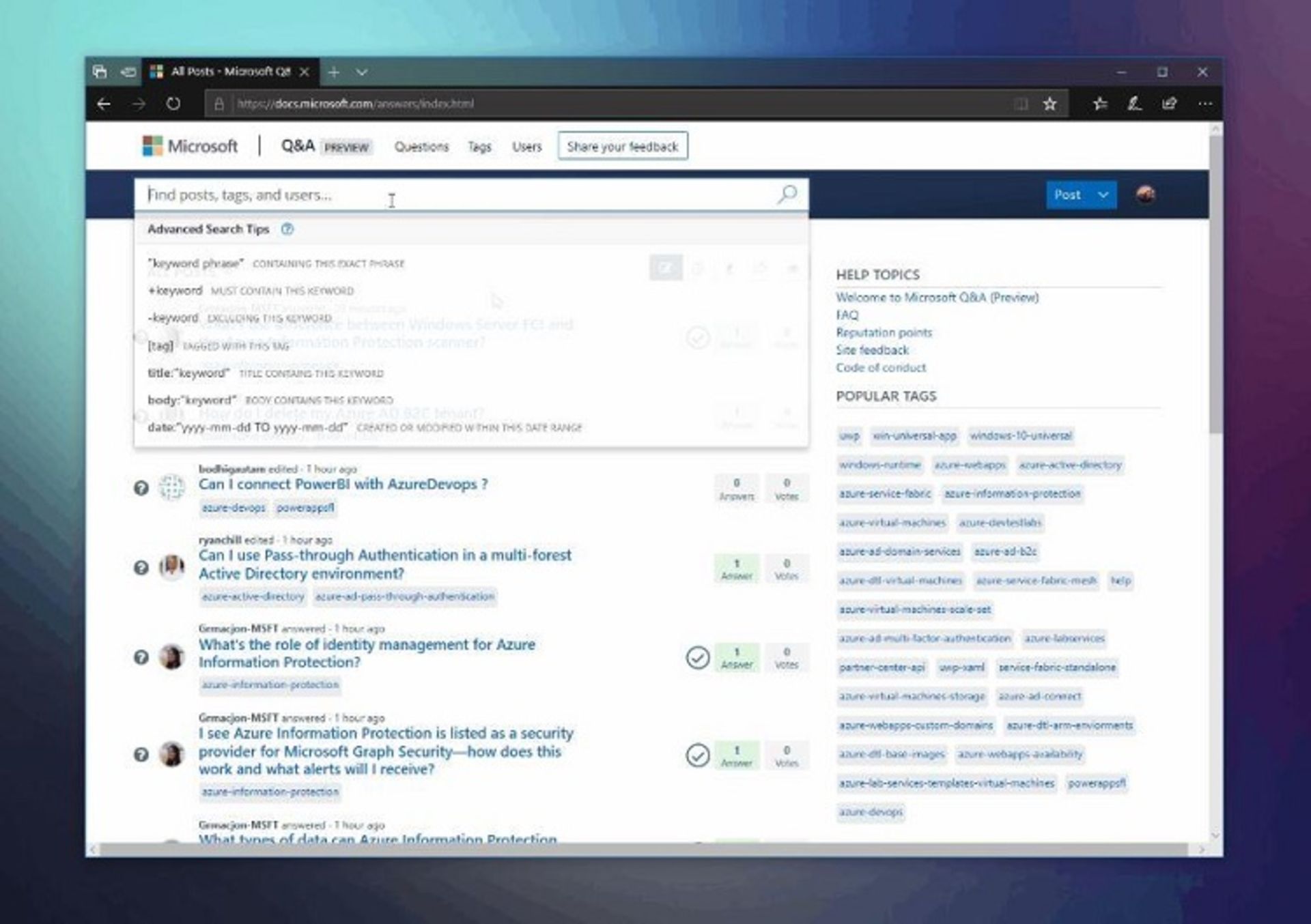 microsoft Q & A
