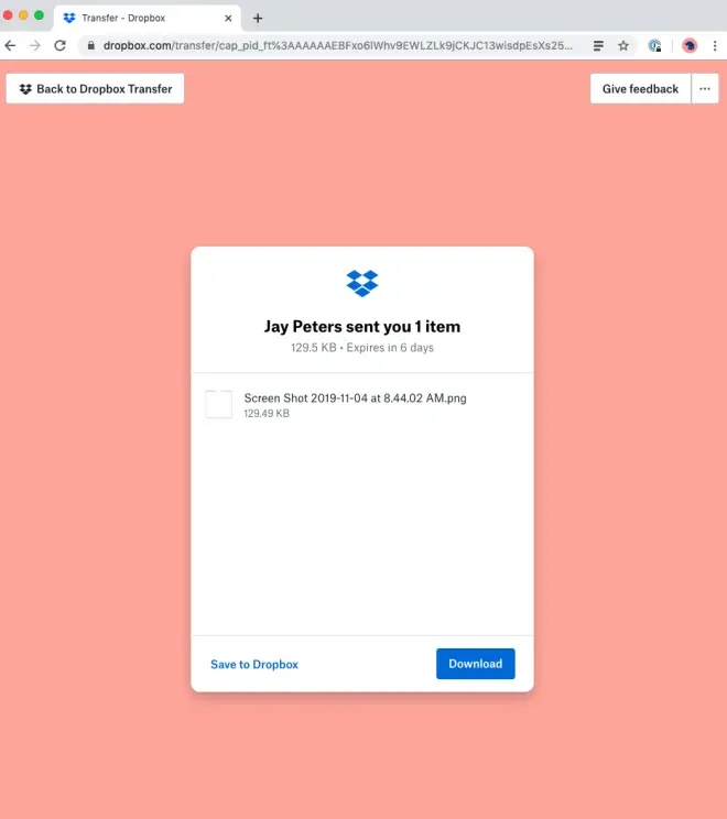دراپ باکس ترنسفر / Dropbox Transfer