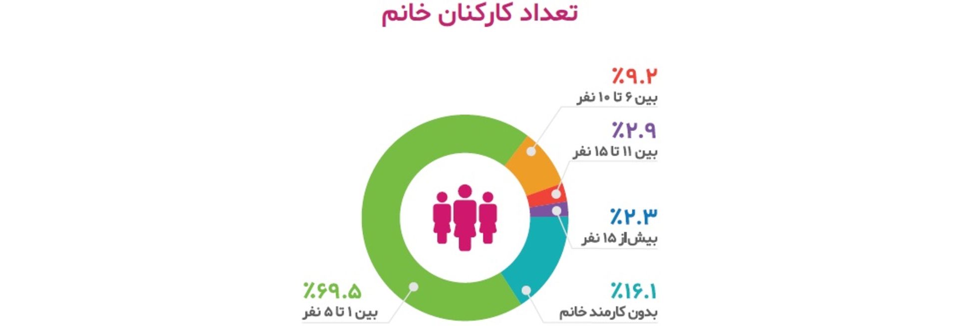 تعداد کارکنان خانم استارتاپ ایرانی