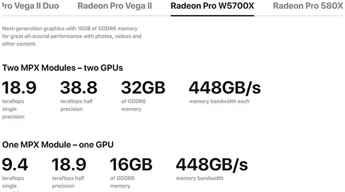 AMD Radeon Pro W5700X