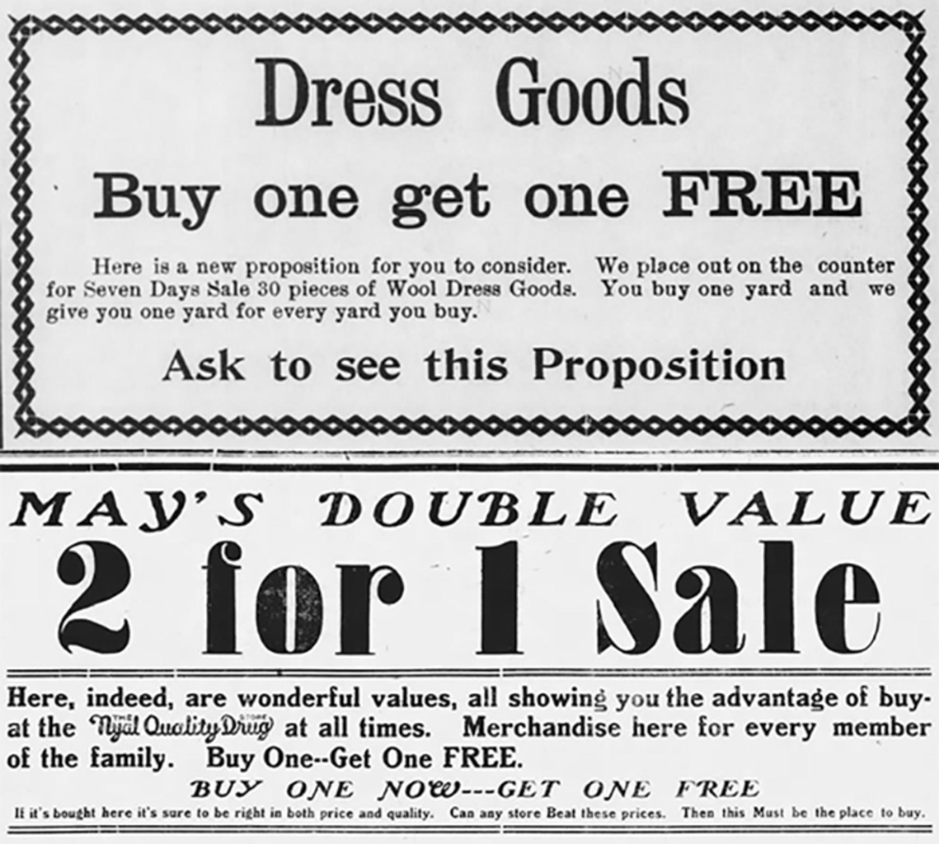 buy one get one free