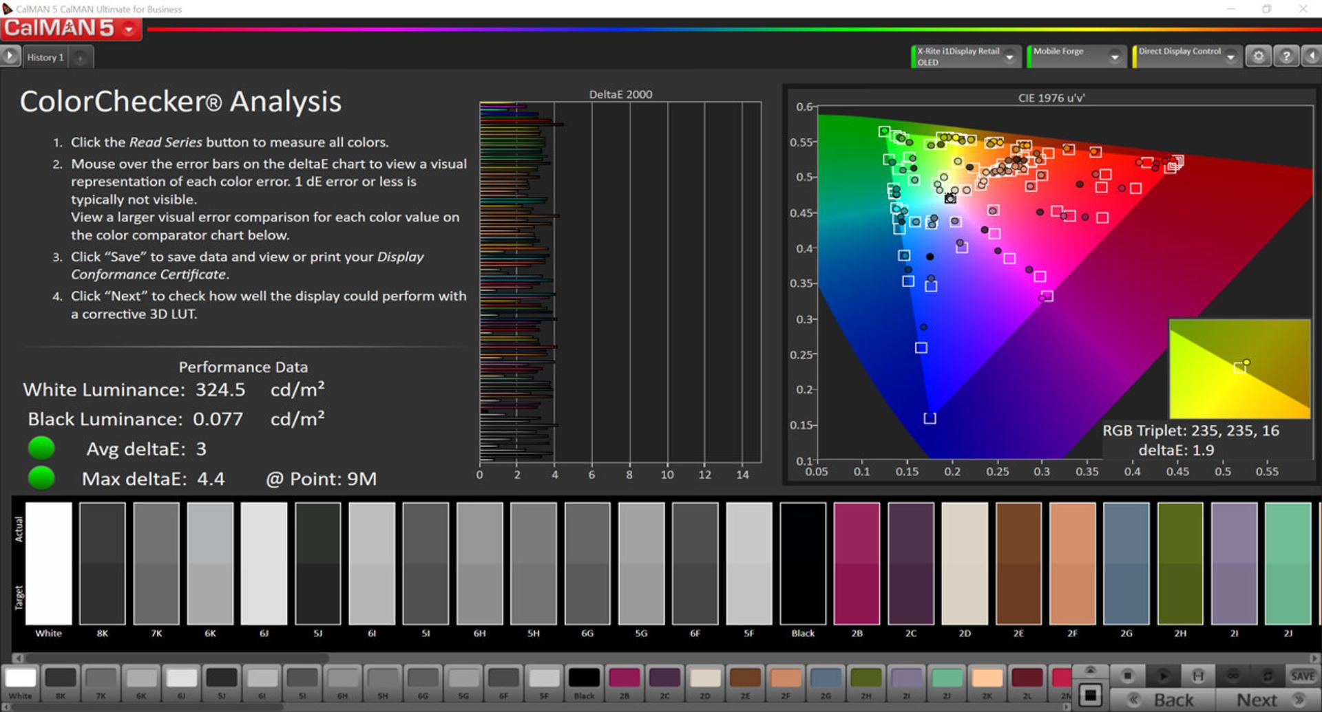 پوشش فضای رنگی sRGB در حالت Natural - گلکسی اس ۱۰ پلاس