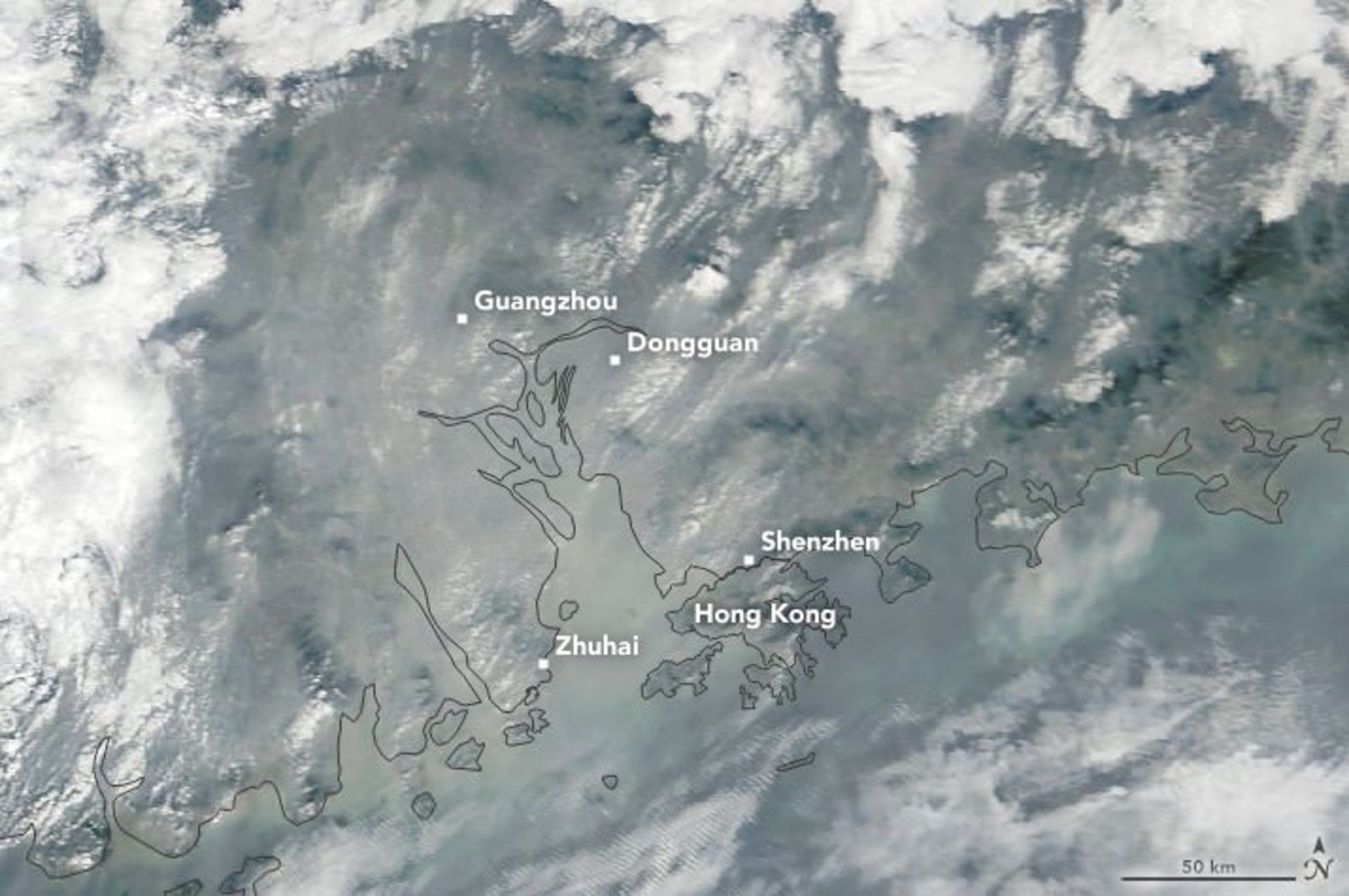 Air pollution over the Greater Bay Area