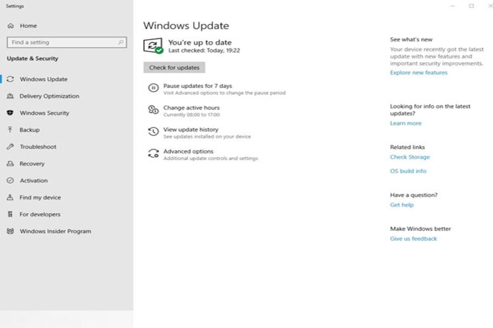 Windows 10 19H1 Update