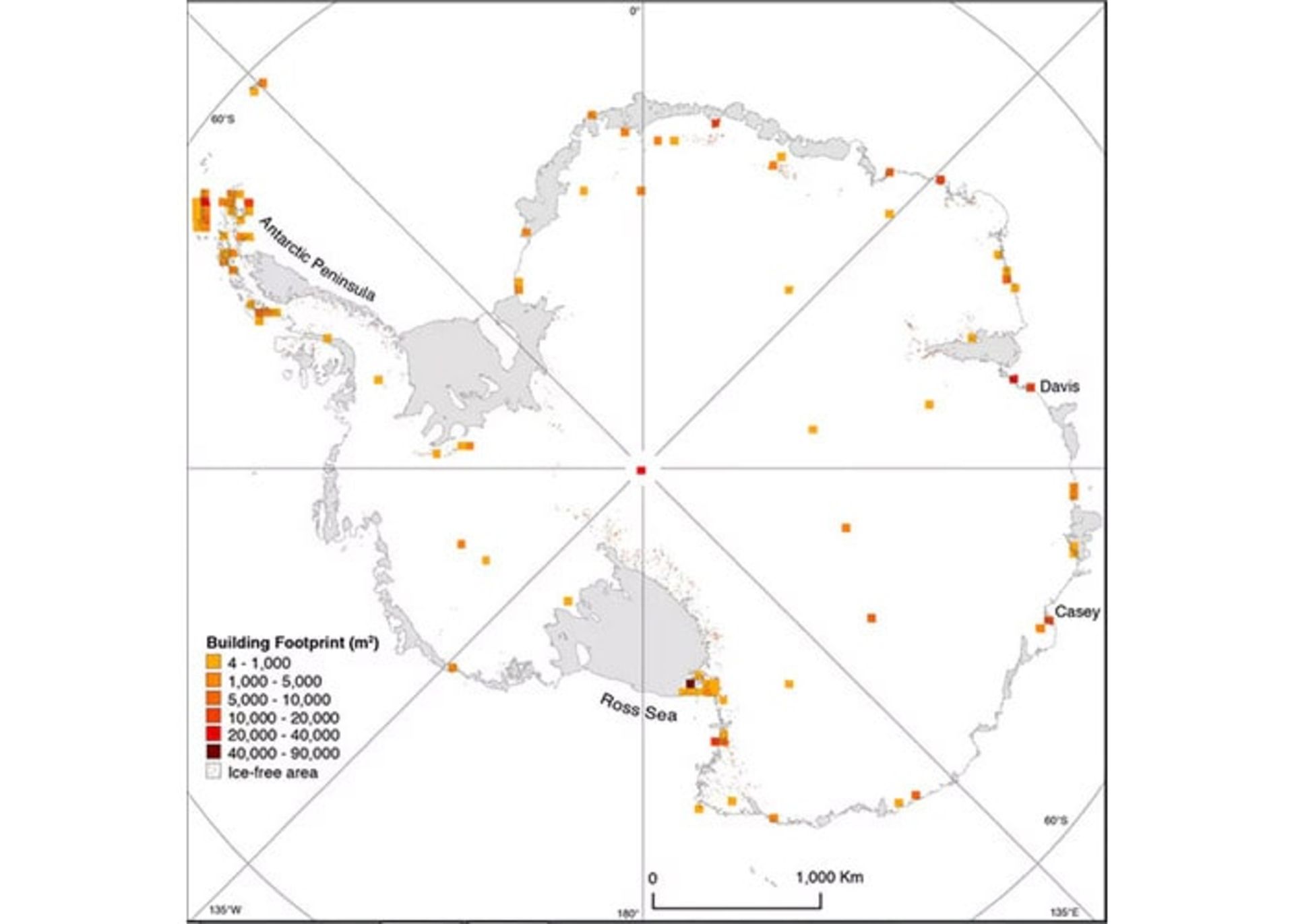 محل بناهای ساخته شده در قطب جنوب