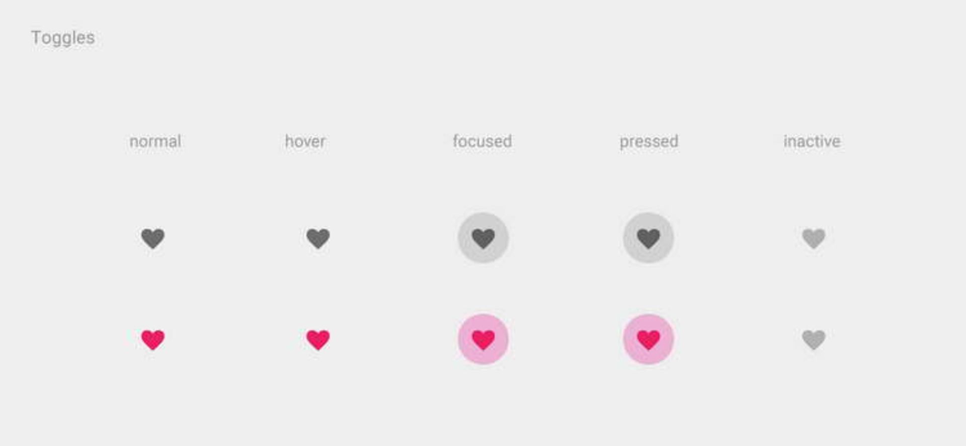 Toggle buttons