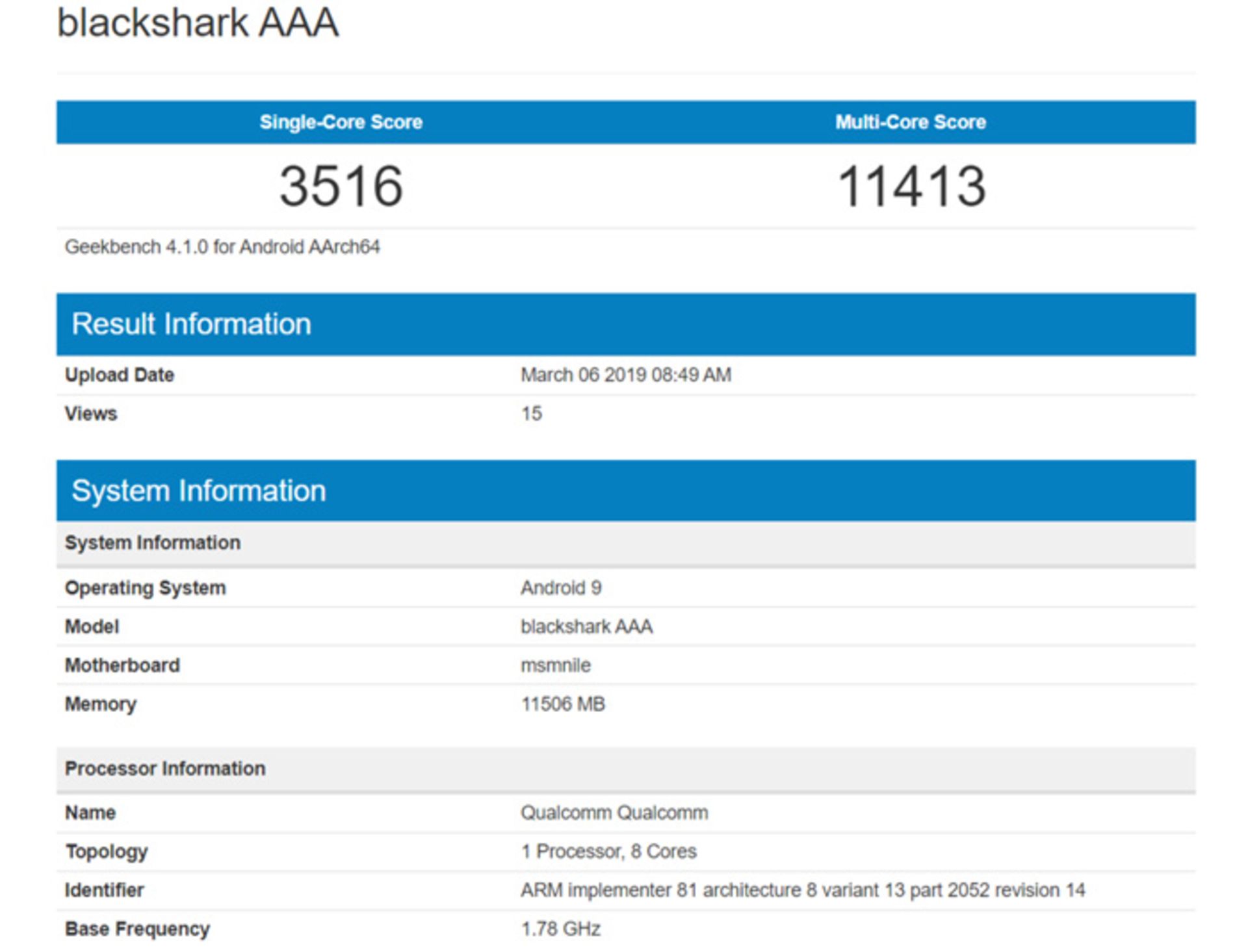 geekbench black shark 2