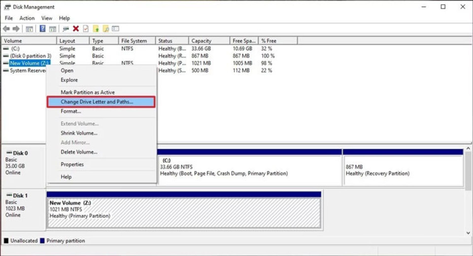 تغییر حروف درایوها در ویندوز ۱۰ / Changing Drive Letters in Windows 10