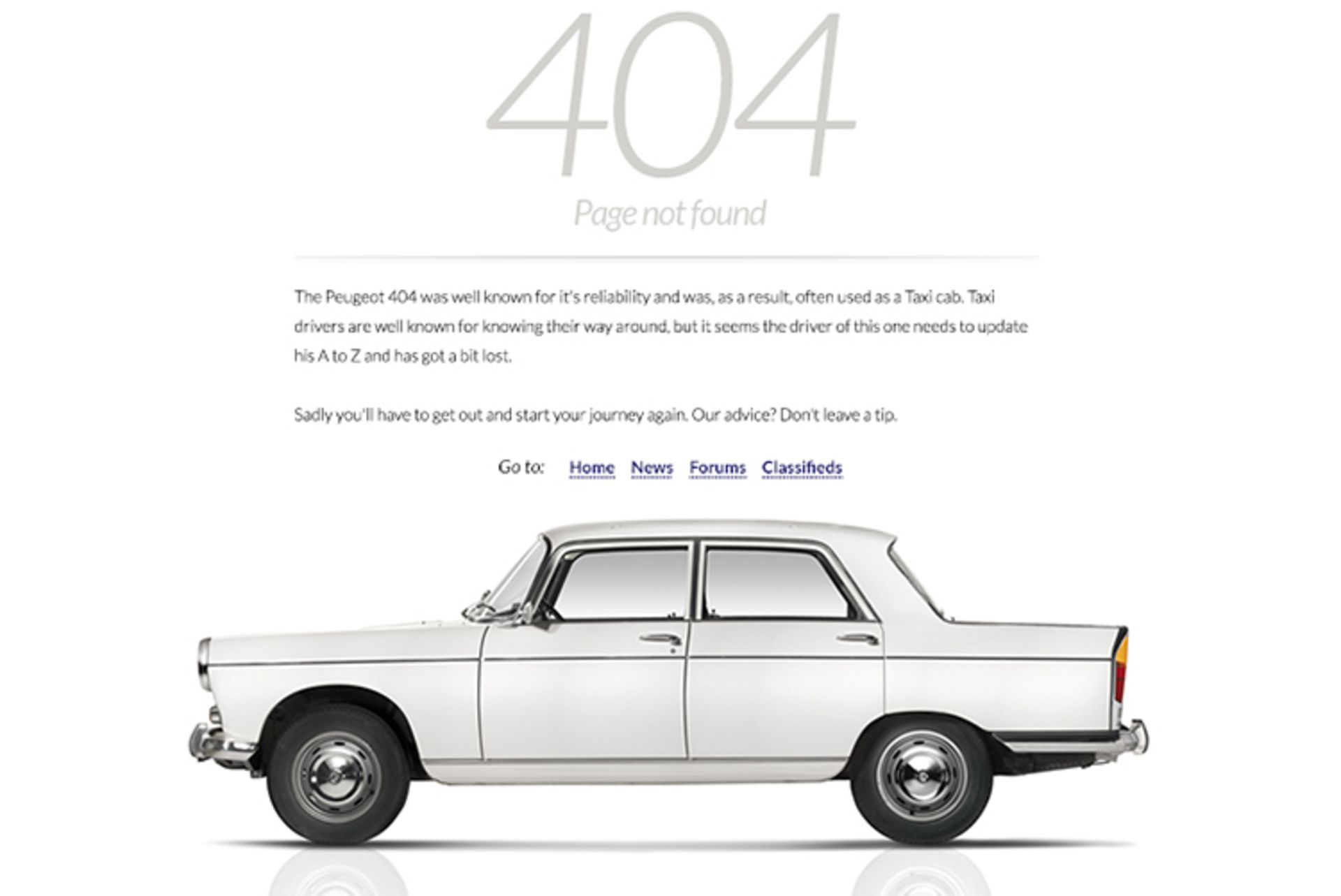 Peugeot  404 error page