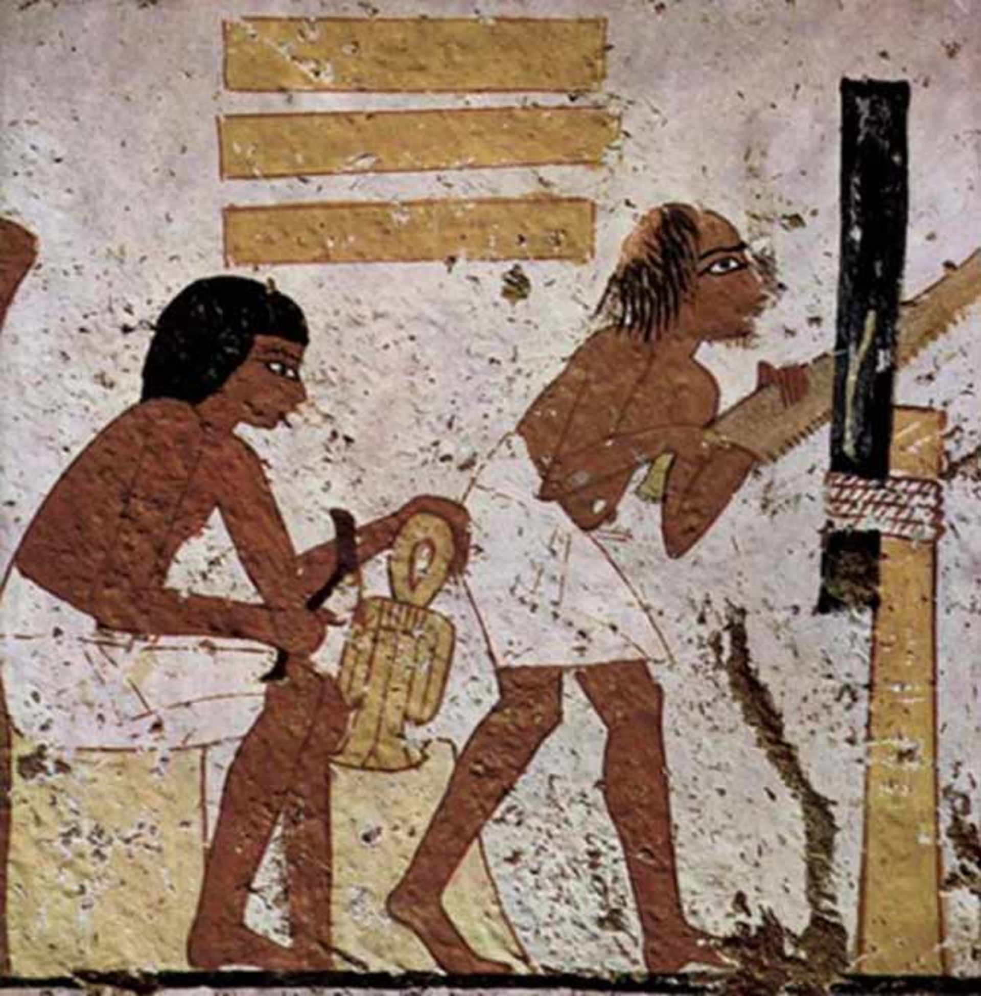 مرجع متخصصين ايران نقوشي كه نجاري در مصر باستان را نشان مي‌دهد