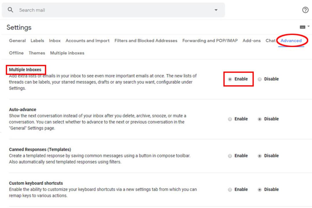 فعال کردن Multiple Inboxes