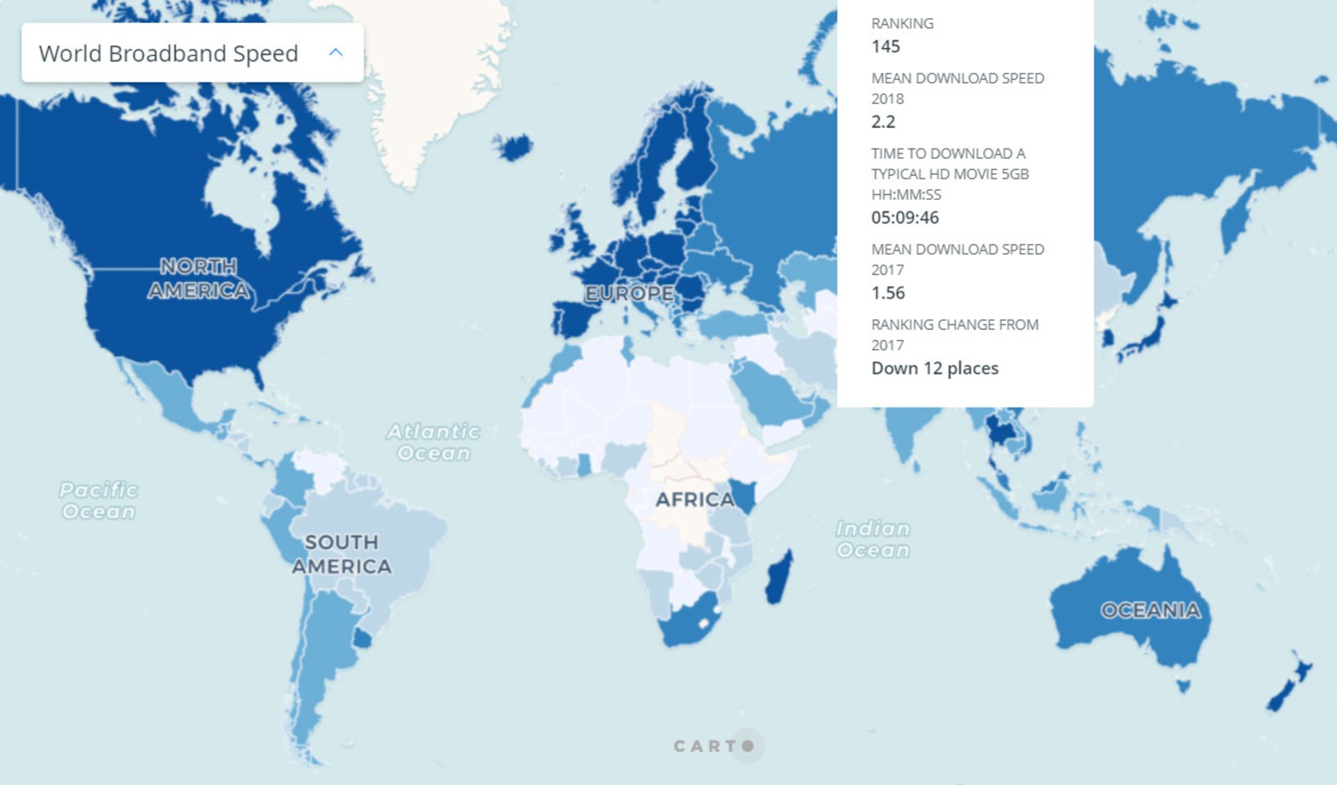 مرجع متخصصين ايران نقشه سرعت اينترنت در كشورهاي جهان