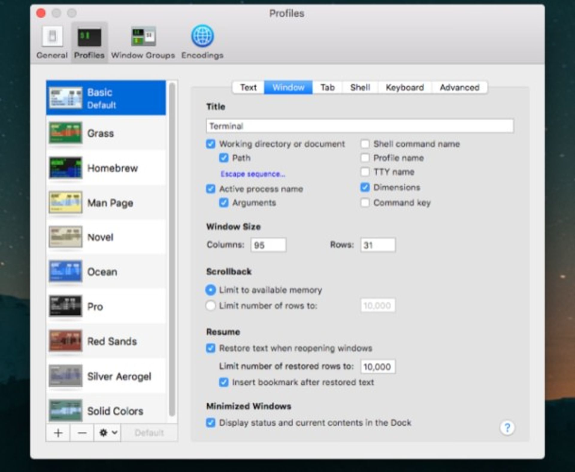 customize window attribute