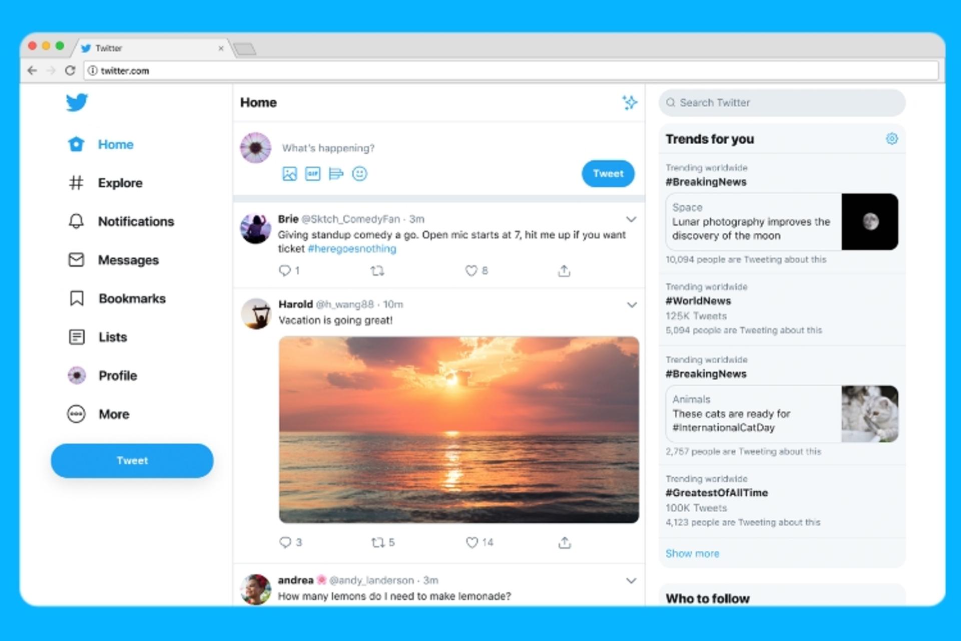 نسخه جدید تحت وب توییتر / New Twitter for Web