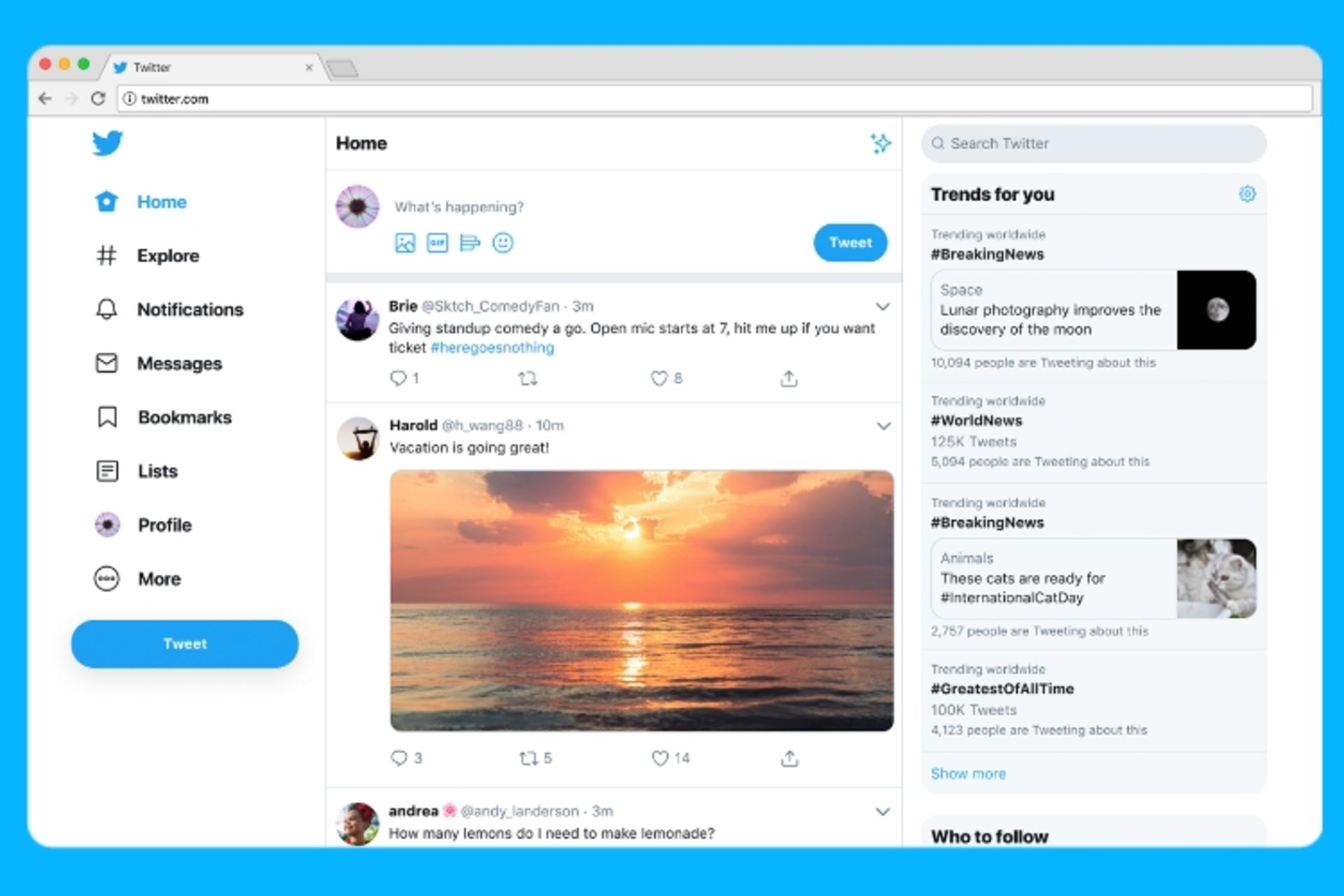 نسخه جدید تحت وب توییتر / New Twitter for Web