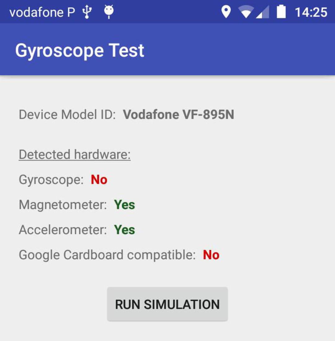 اپلیگیشن Gyro Test