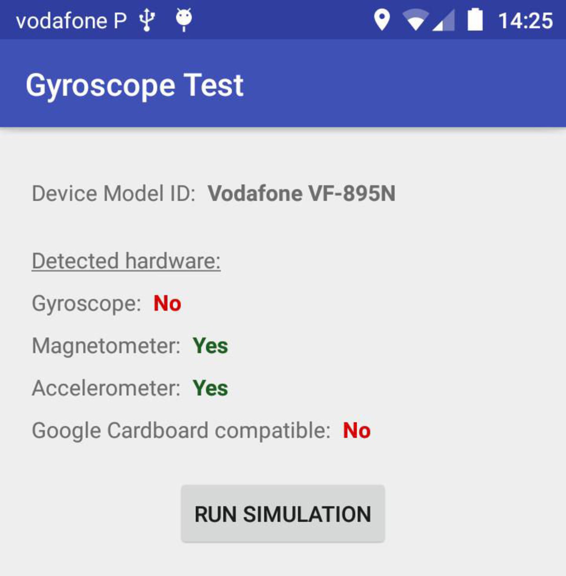 اپلیگیشن Gyro Test