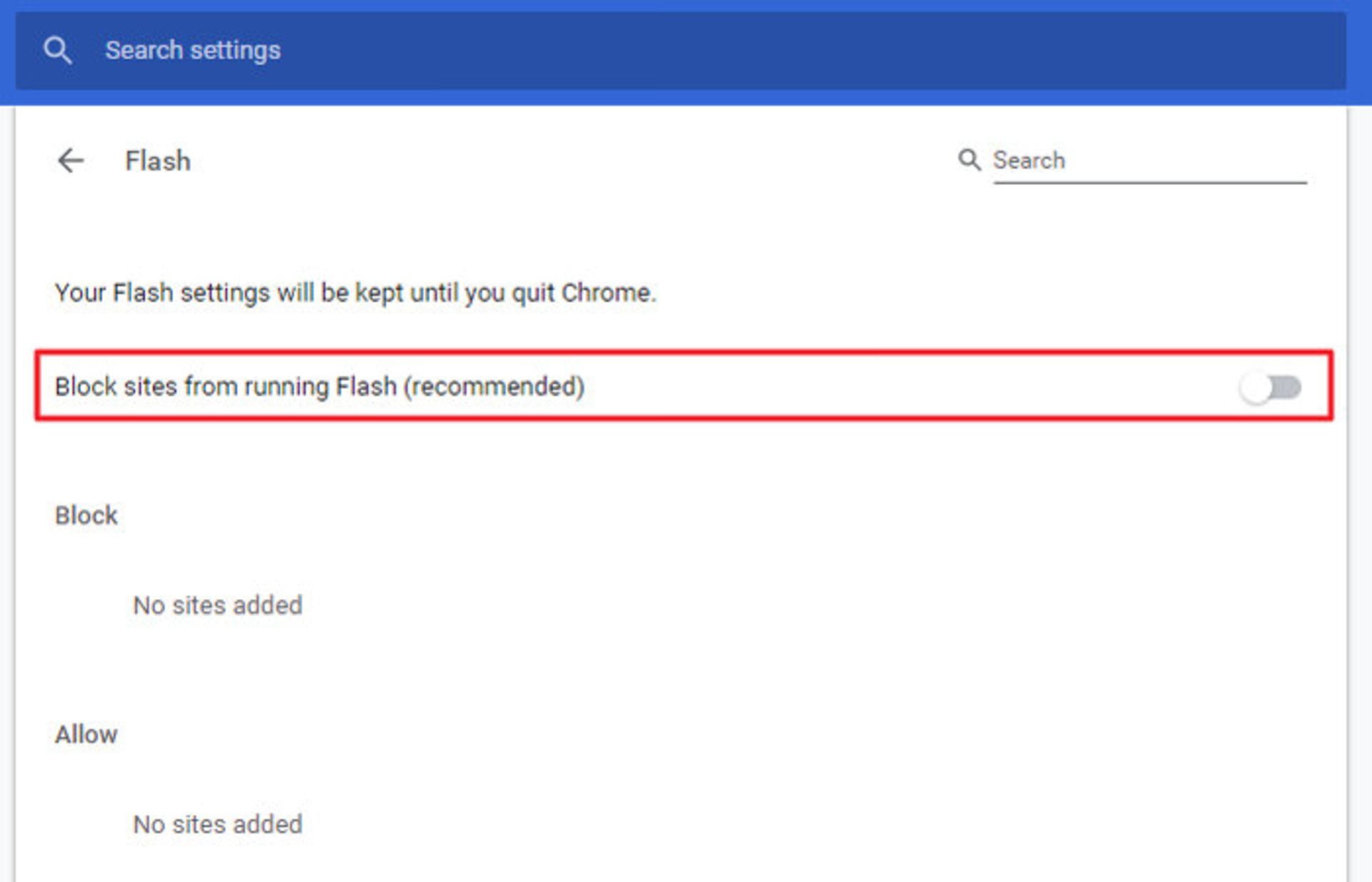غیرفعال کردن فلش