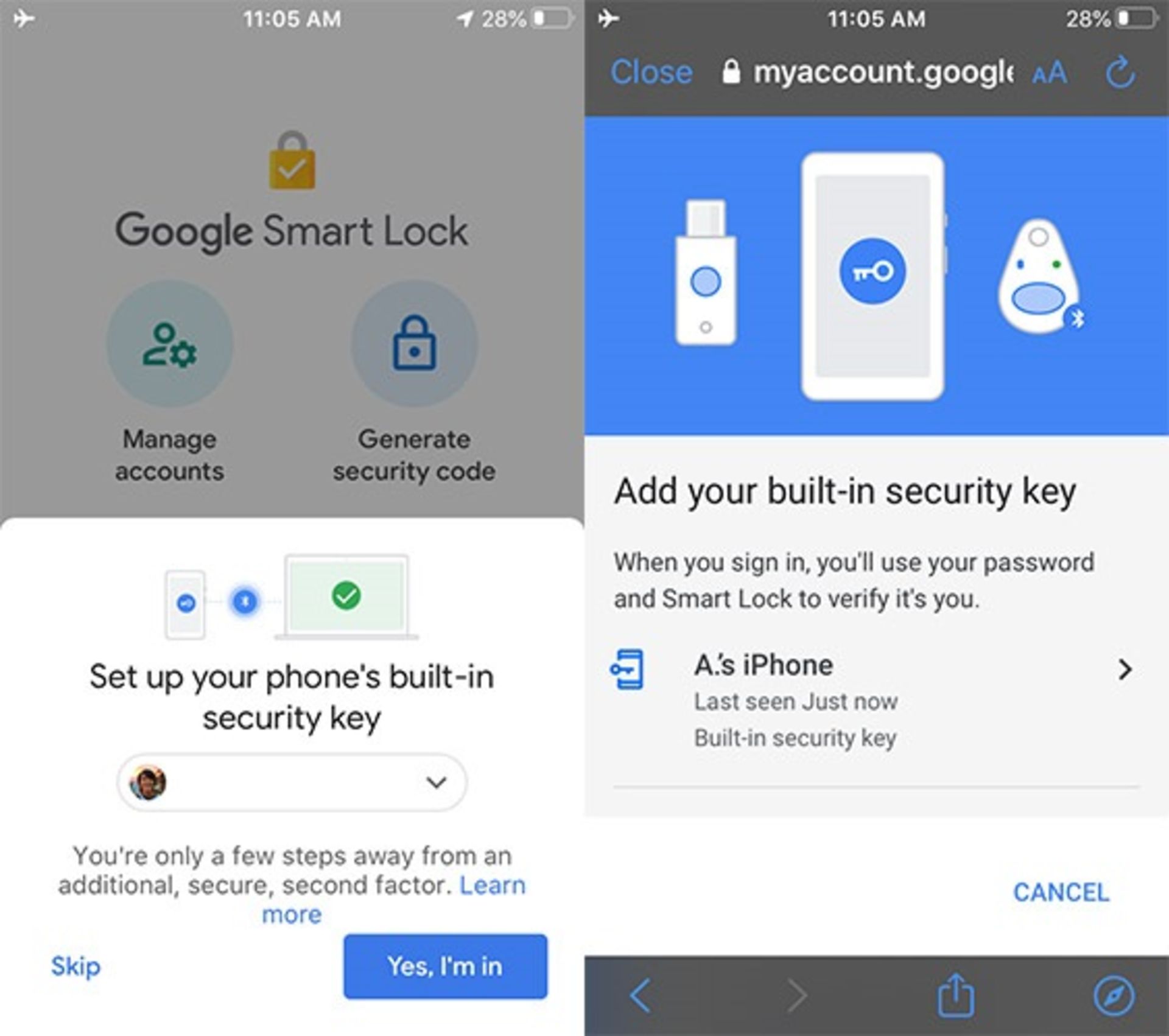 کلید امنیتی آیفون / iOS Smart Lock