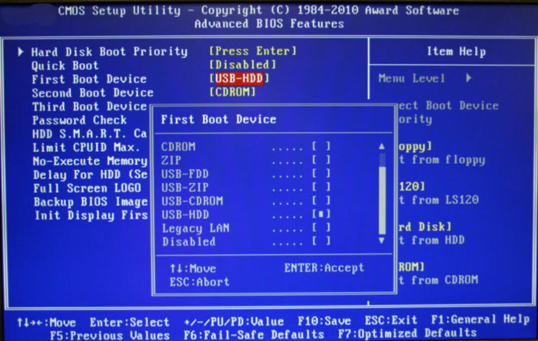 تنظیمات bios