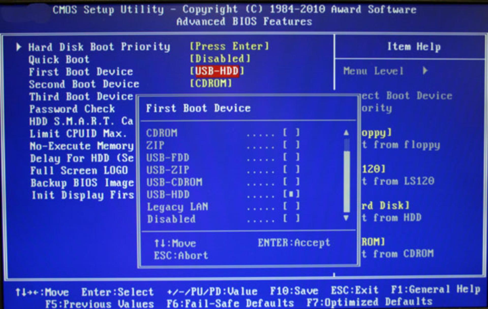تنظیمات bios