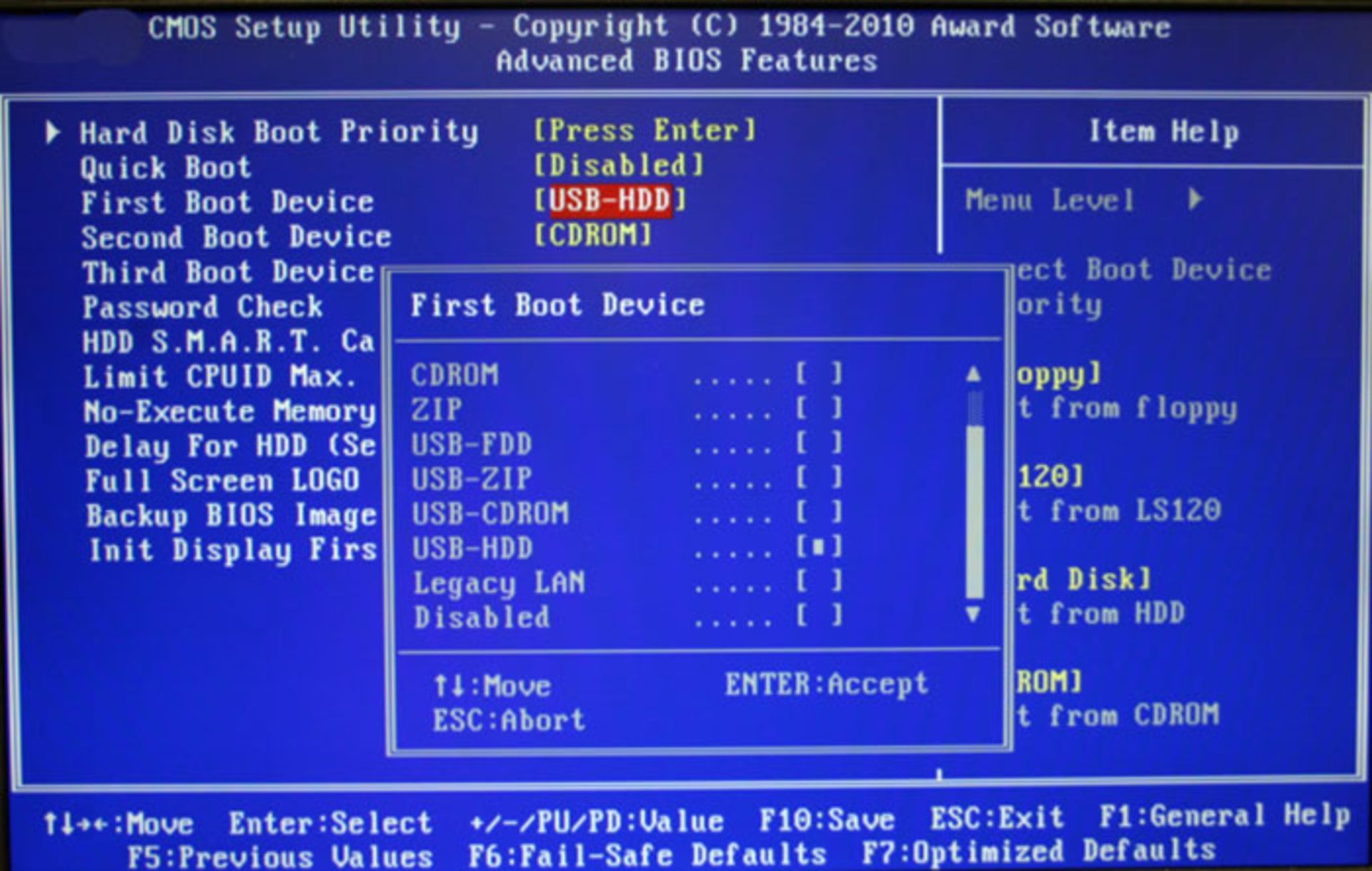 تنظیمات bios
