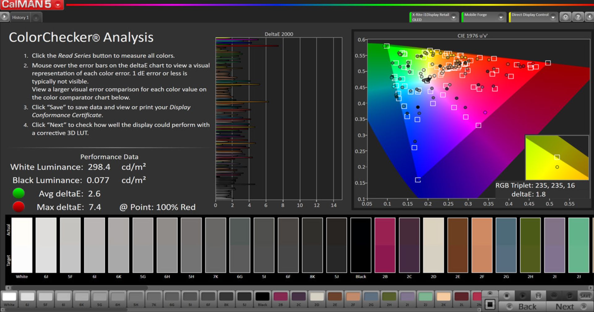 دقت رنگ در فضای DCI P3 و حالت photo - گوشی LG G8s