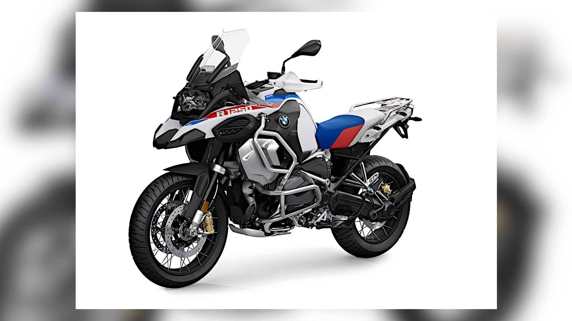 موتورسیکلت بی ام و / 2021 BMW R 1250 GS با رنگ سفید و آبی و قرمز 