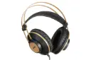 هدفون AKG K92 از زاویه جلو با بخش‌های طلایی و مشکی