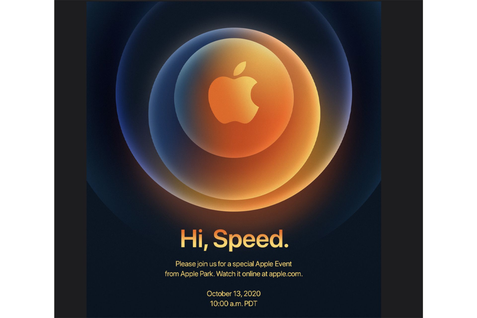 پوستر اصلی رویداد سلام سرعت اپل / Apple Hi Speed