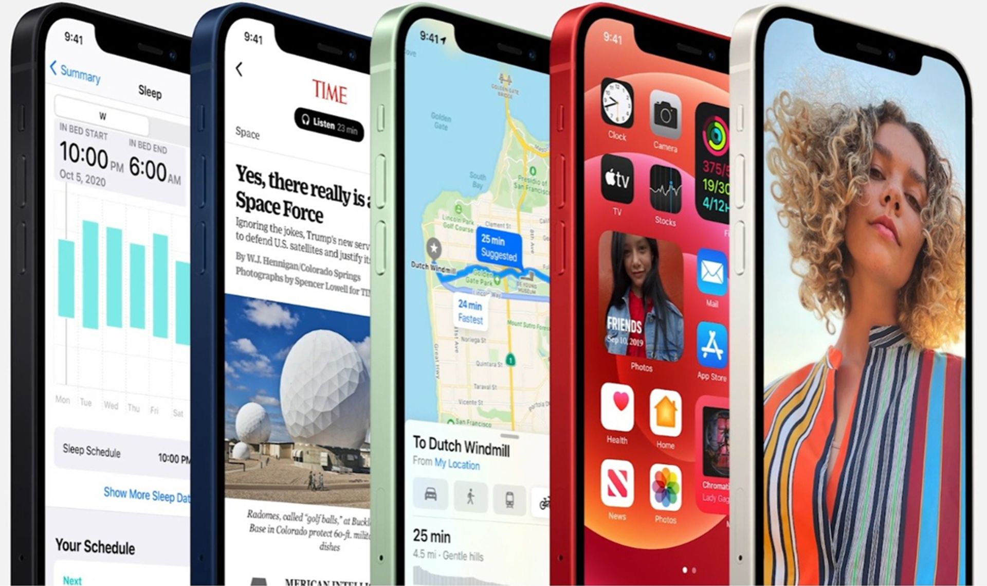 نمای سه رخ جلو آیفون ۱۲ / iPhone 12 اپل رنگ بندی آیفون 12