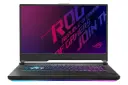 نمای جلو نمای کنار لپ تاپ ایسوس ROG Strix G17 G712LW با صفحه روشن