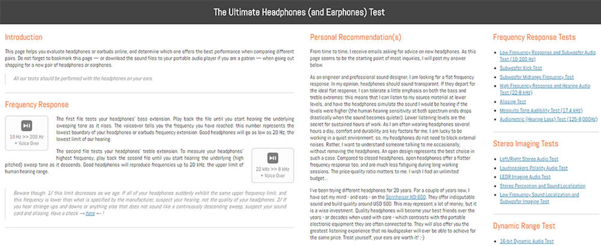 اسکرین شات وب سایت AudioCheck