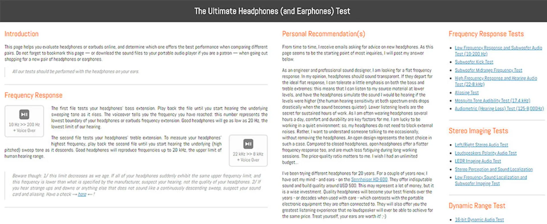 اسکرین شات وب سایت AudioCheck