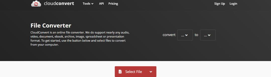 اسکرین شات وب سایت Cloud Convert