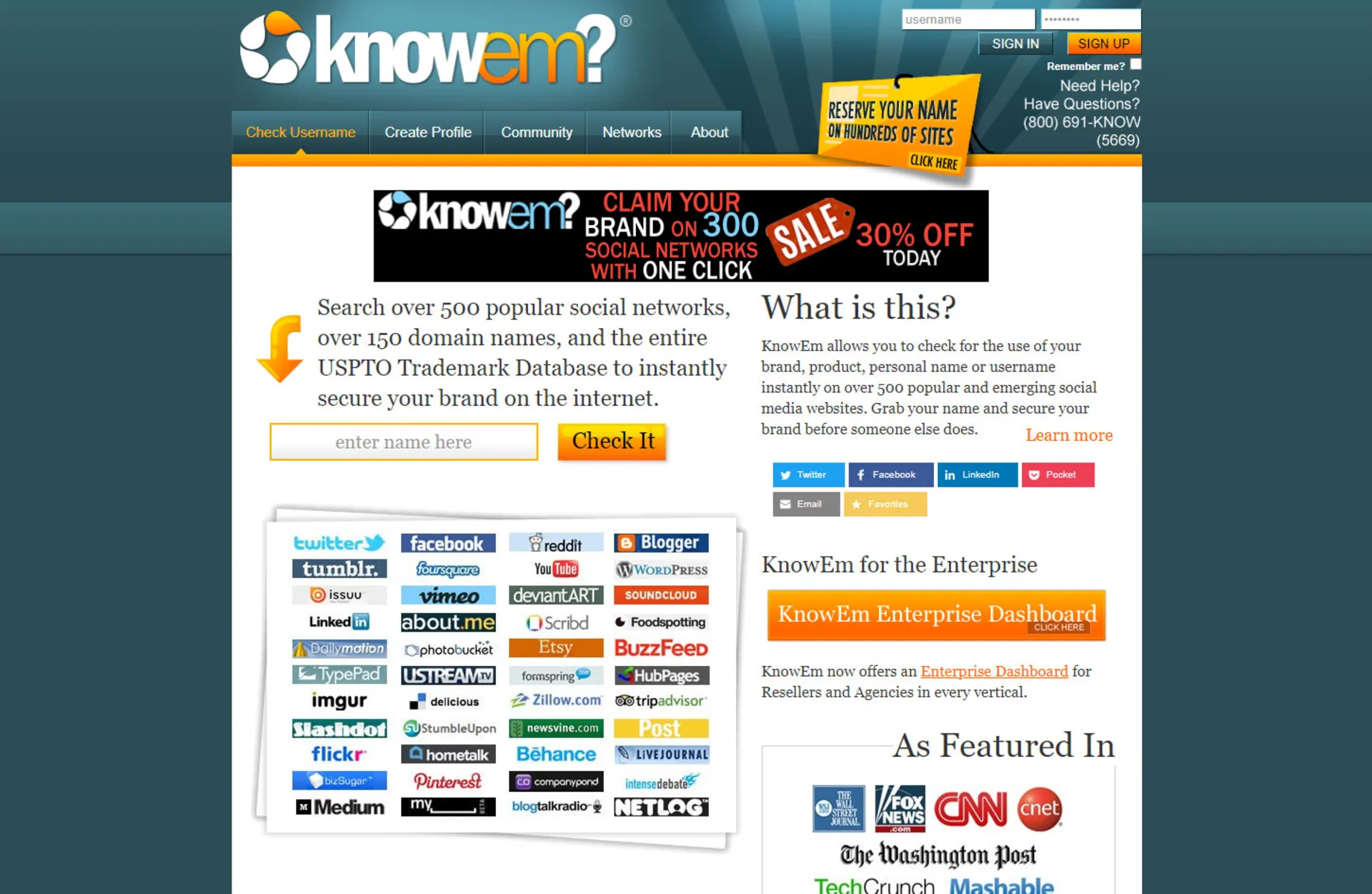 اسکرین شات وب سایت KnowEm